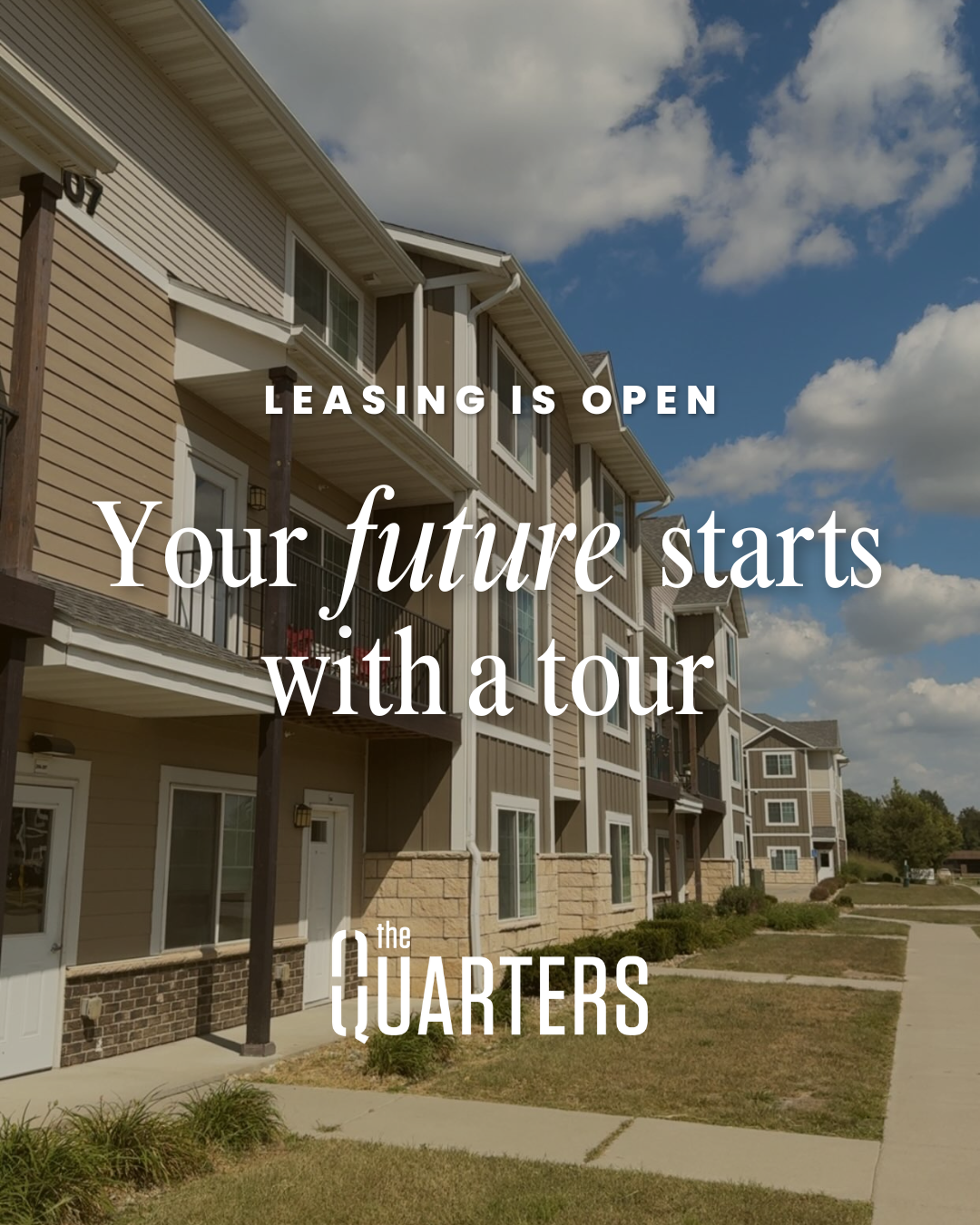 The Quarters Ames Facebook ad: Next-level student living is waiting at The Quarters…