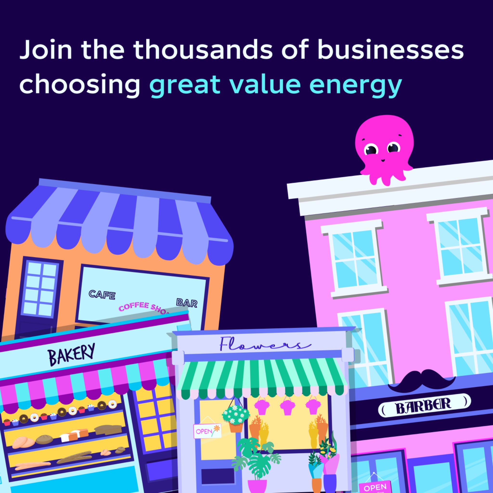 Octopus Energy for Business Facebook ad: Rated 4.9/5 on Trustpilot