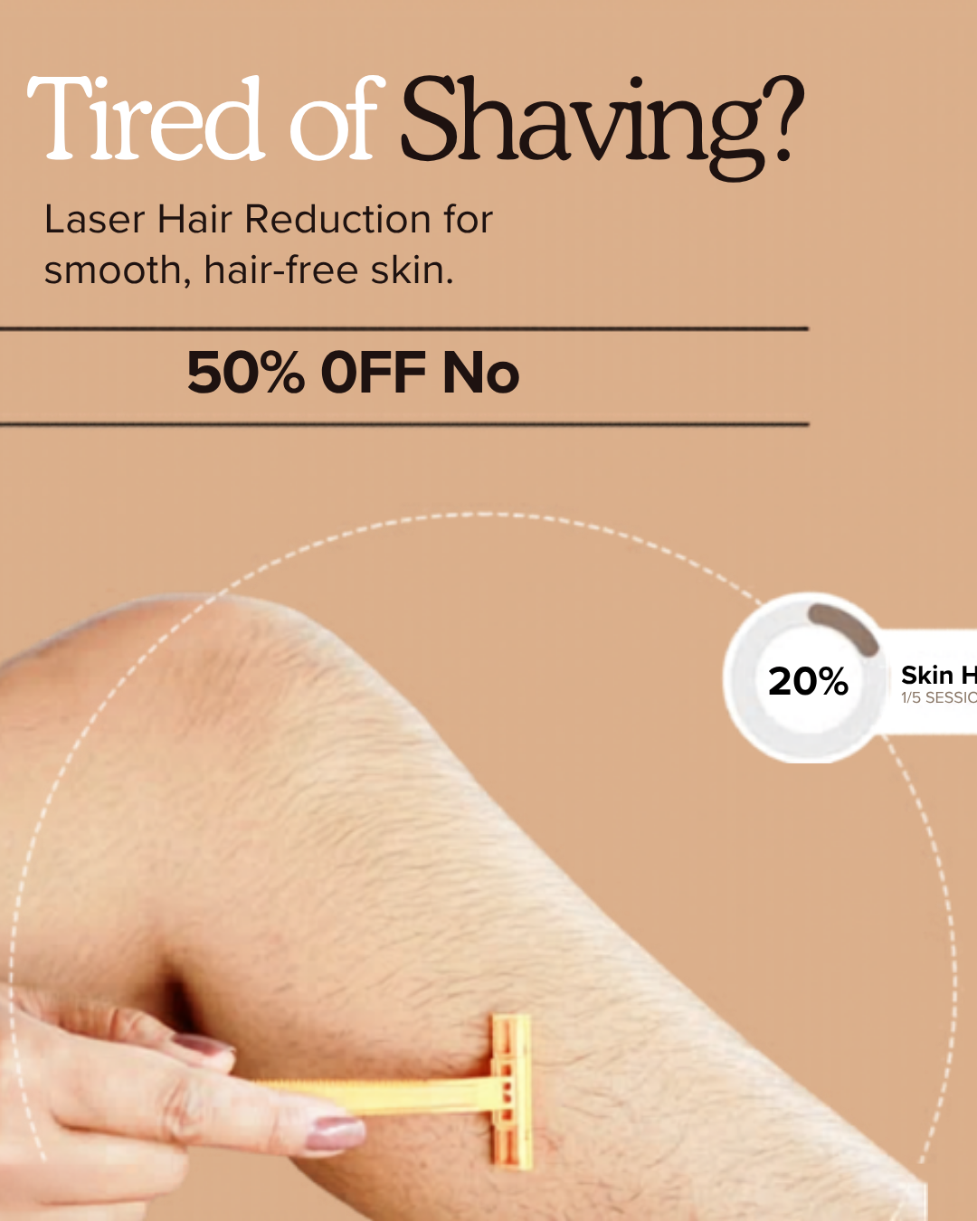 Oliva Clinic Ludhiana Facebook ad: 50% Off Laser Hair Reduction.