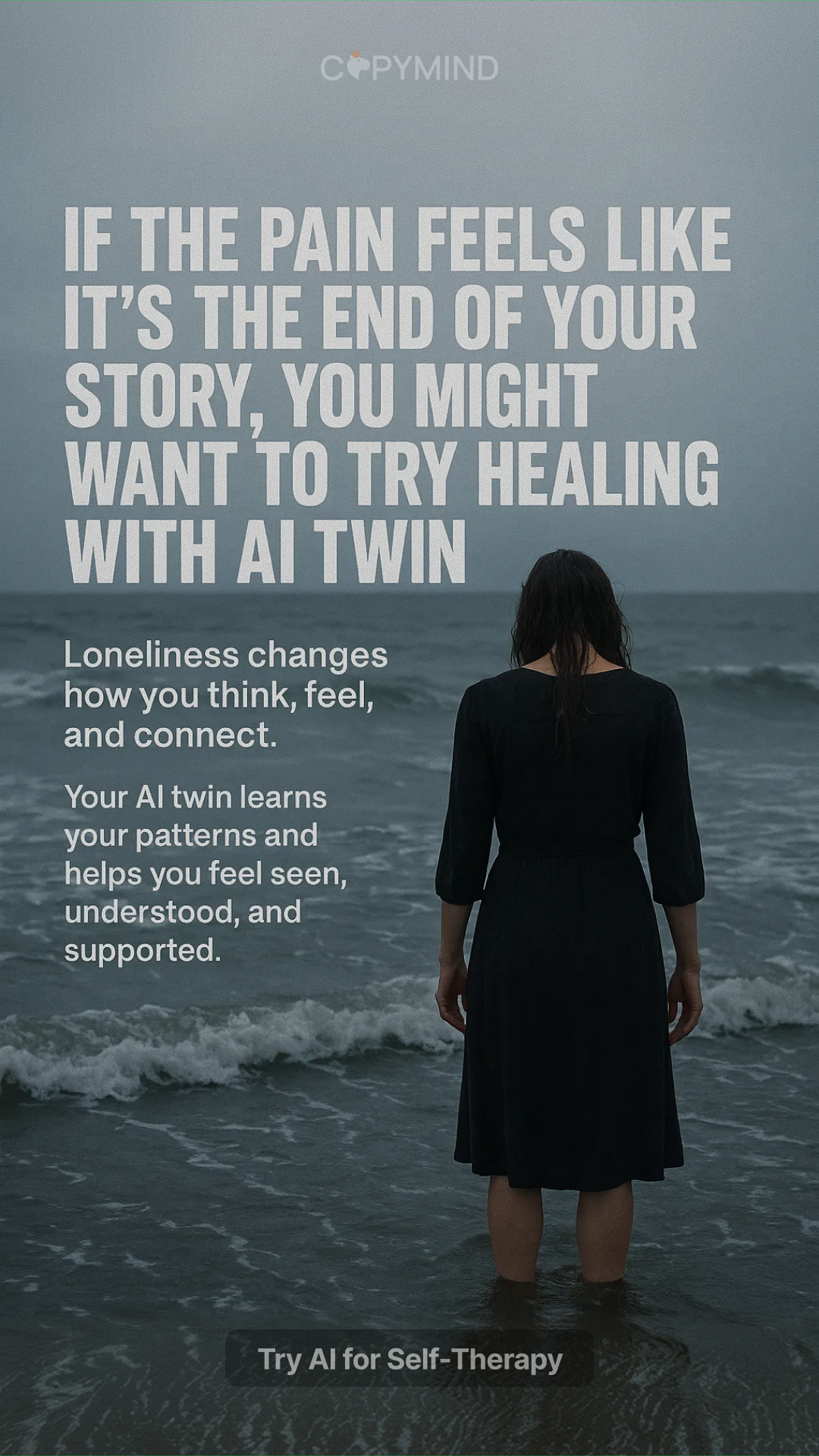 Copymind: AI twin for therapy Facebook ad