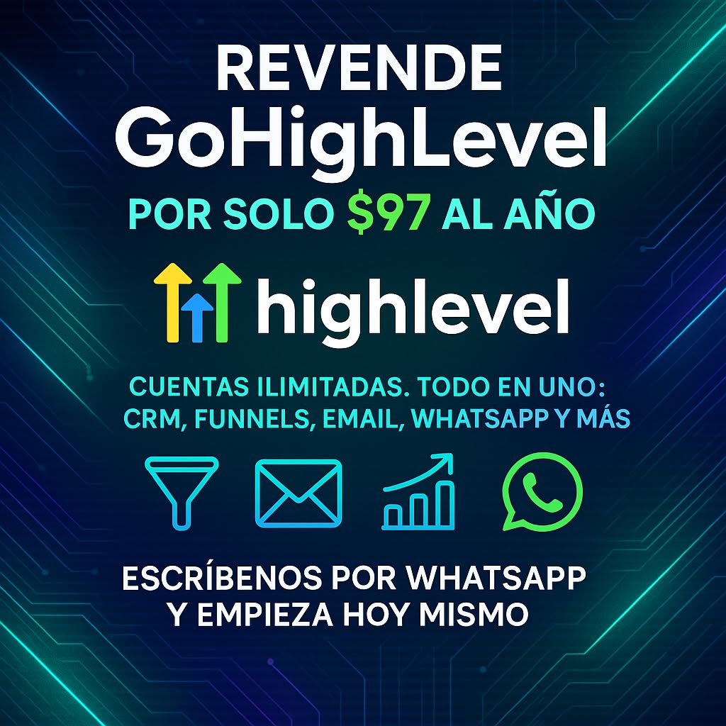 Andres Arenas Facebook ad: Revende GoHighLevel por solo $97 al año