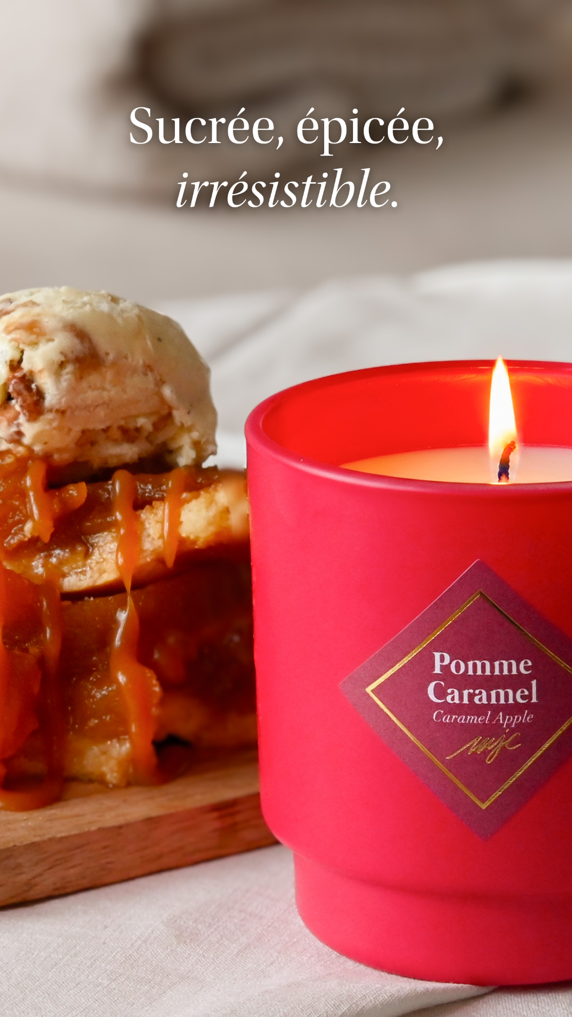 My Jolie Candle Facebook ad: Pomme Caramel