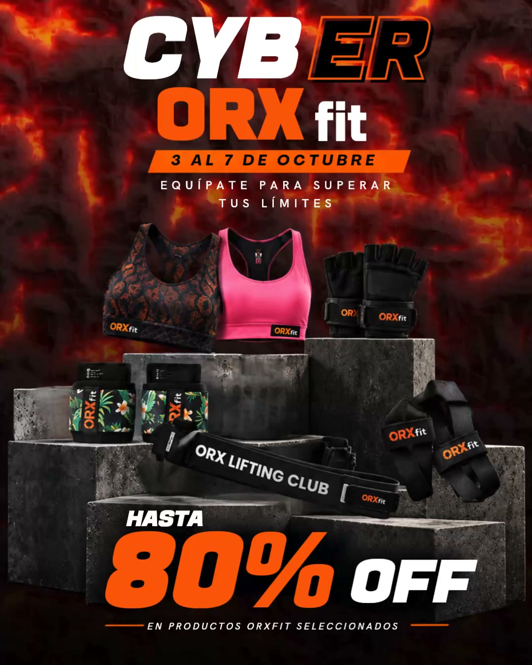 Plussportcl Facebook ad: Equípate con ORX Fit hasta 80% OFF