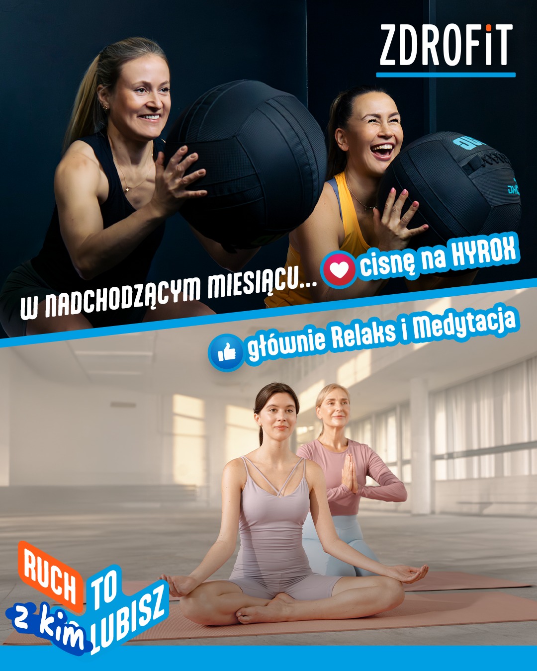 Fitness Klub ZDROFIT Facebook ad: Jeśli wolisz spokojne zajęcia - świetnie.