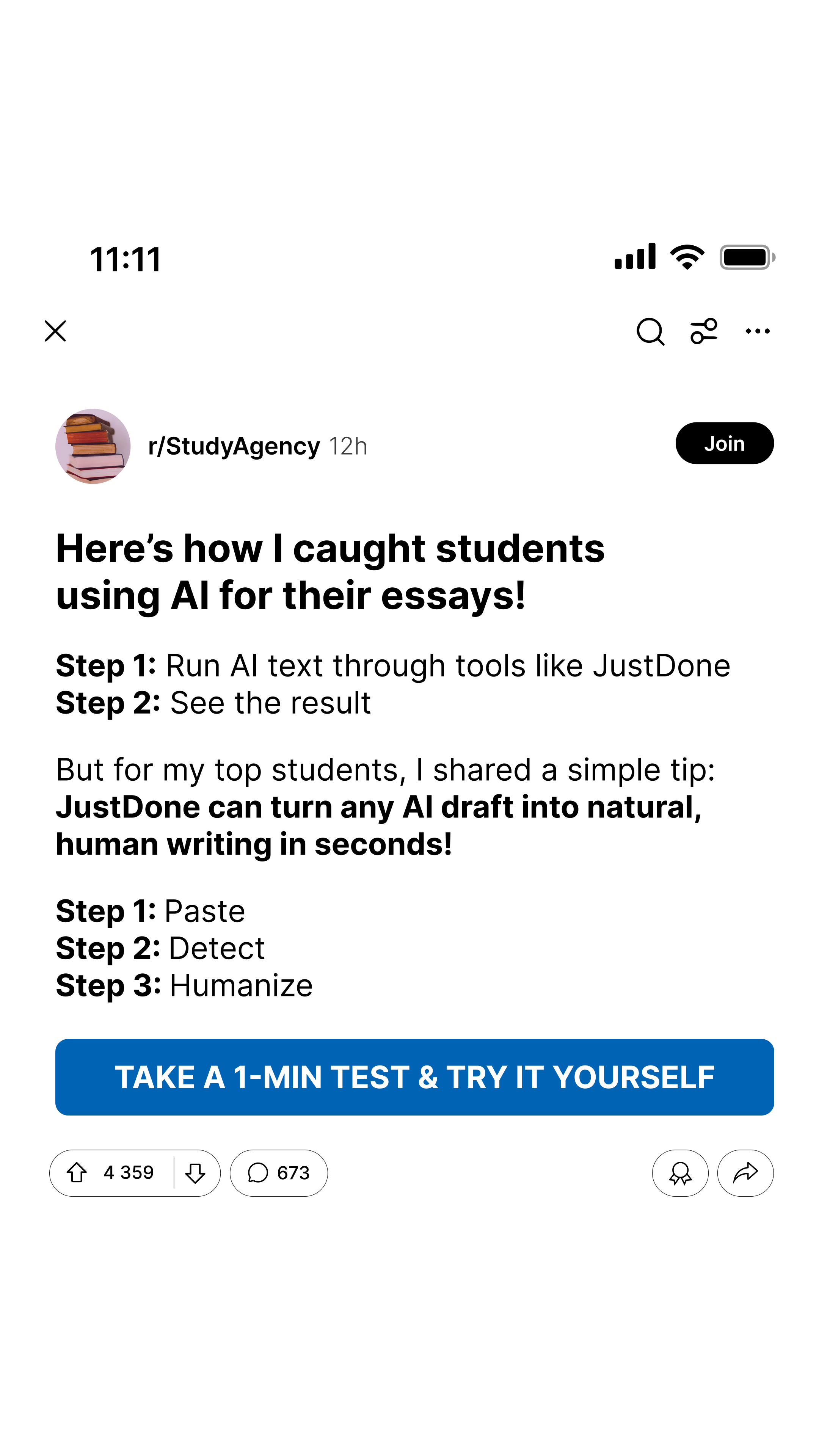 JustDone Facebook ad