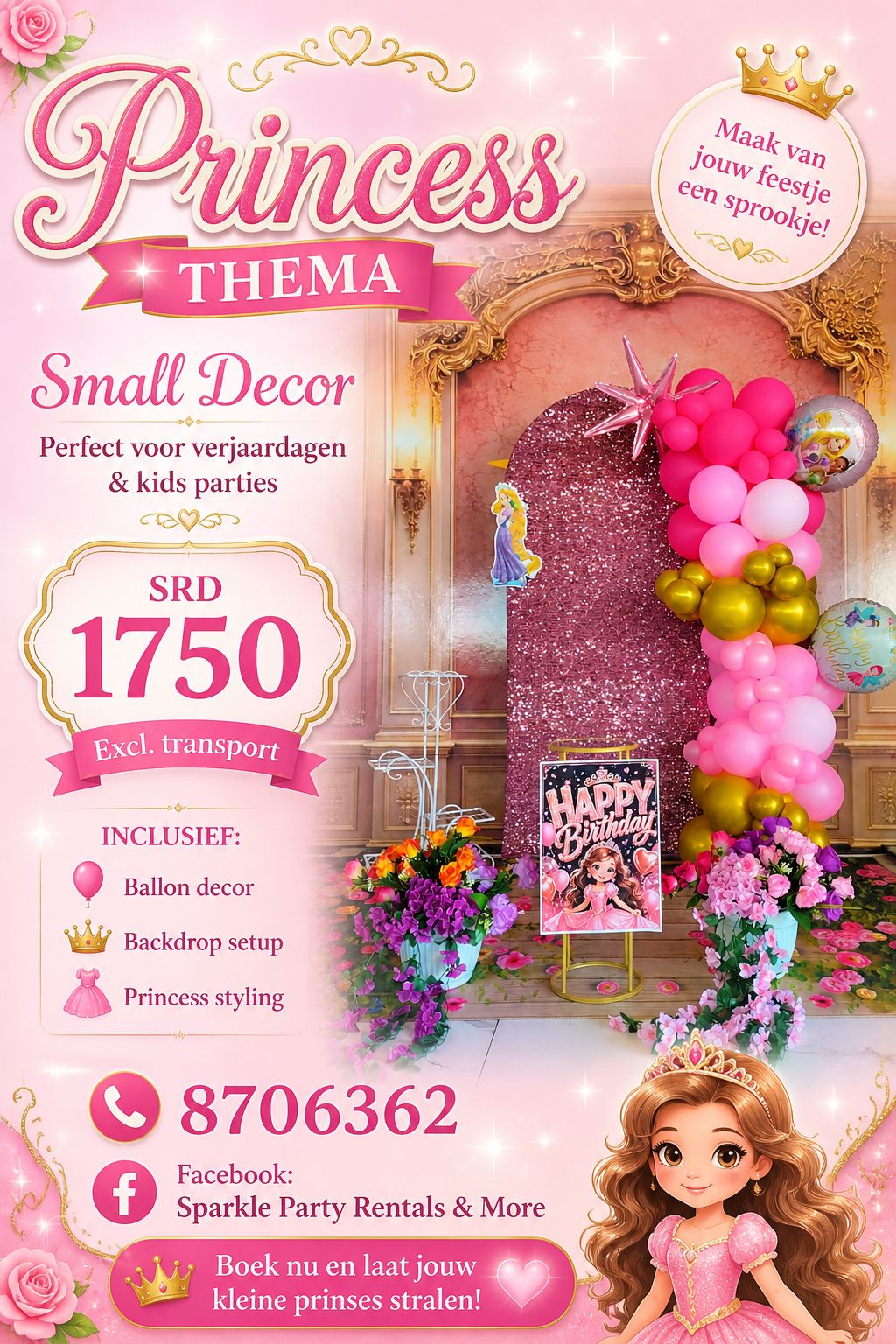 Sparkle Party Rentals & more Facebook ad: Budget friendly decor