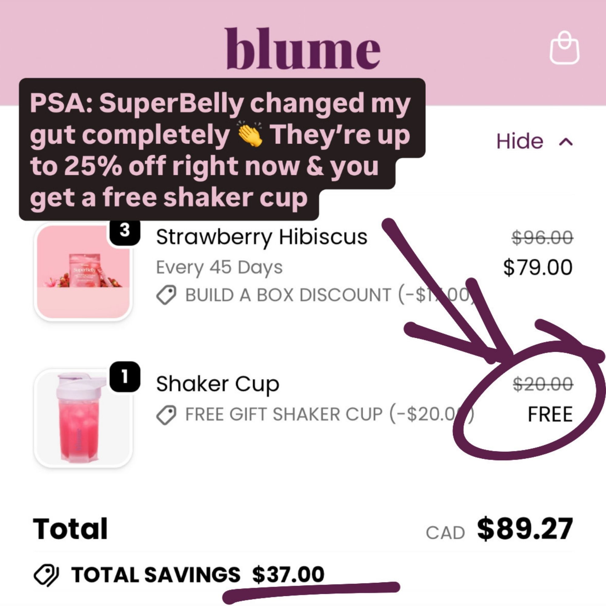 Blume Facebook ad