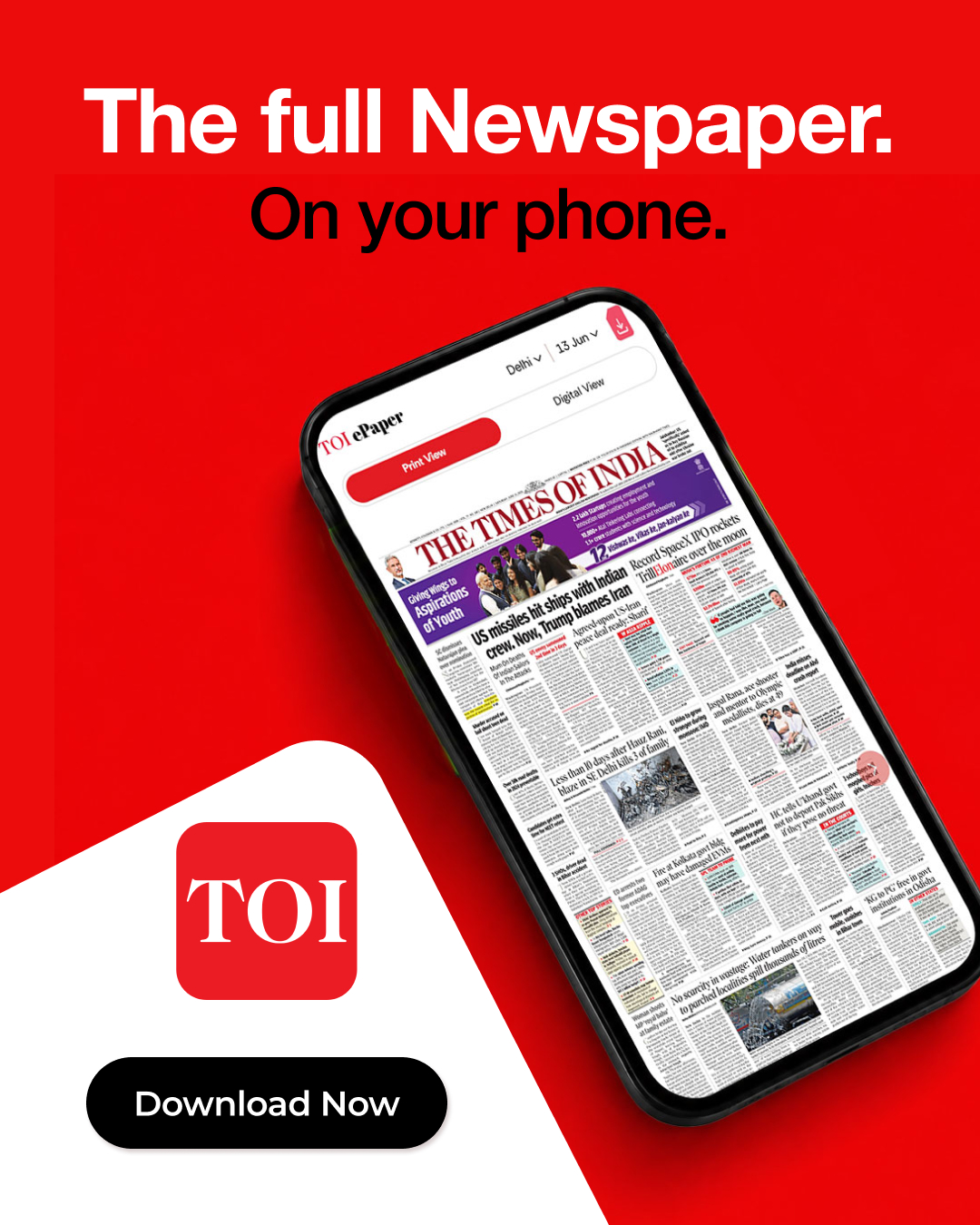 The Times of India Facebook ad: ✓ India's Trusted News App