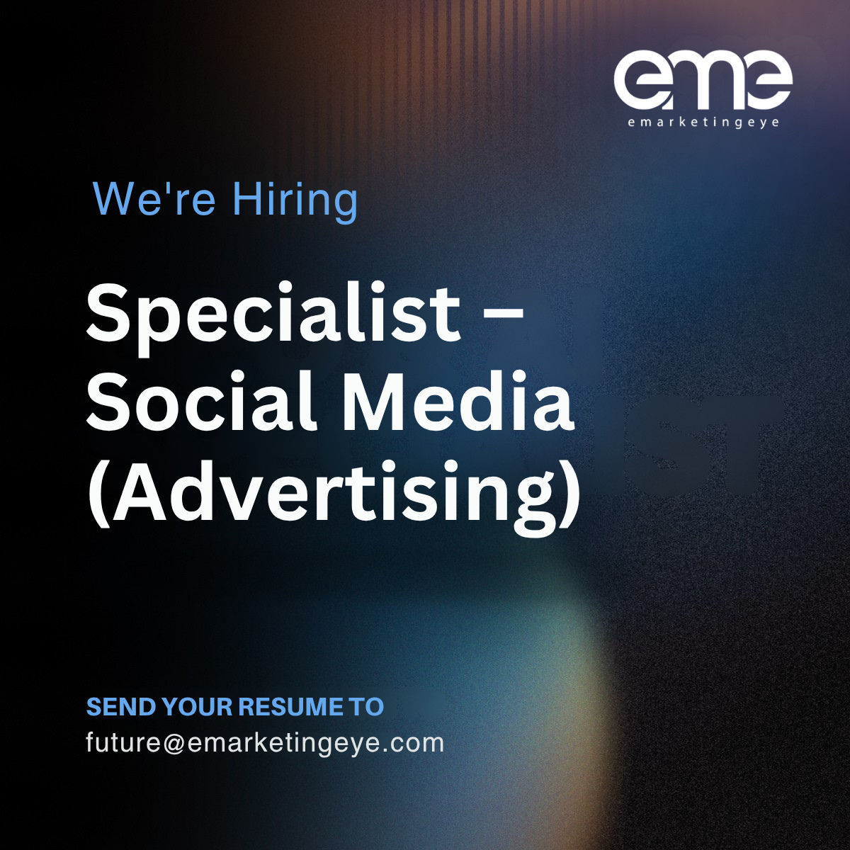 eMarketingEye Facebook ad: Specialist, Social Media (Advertising)