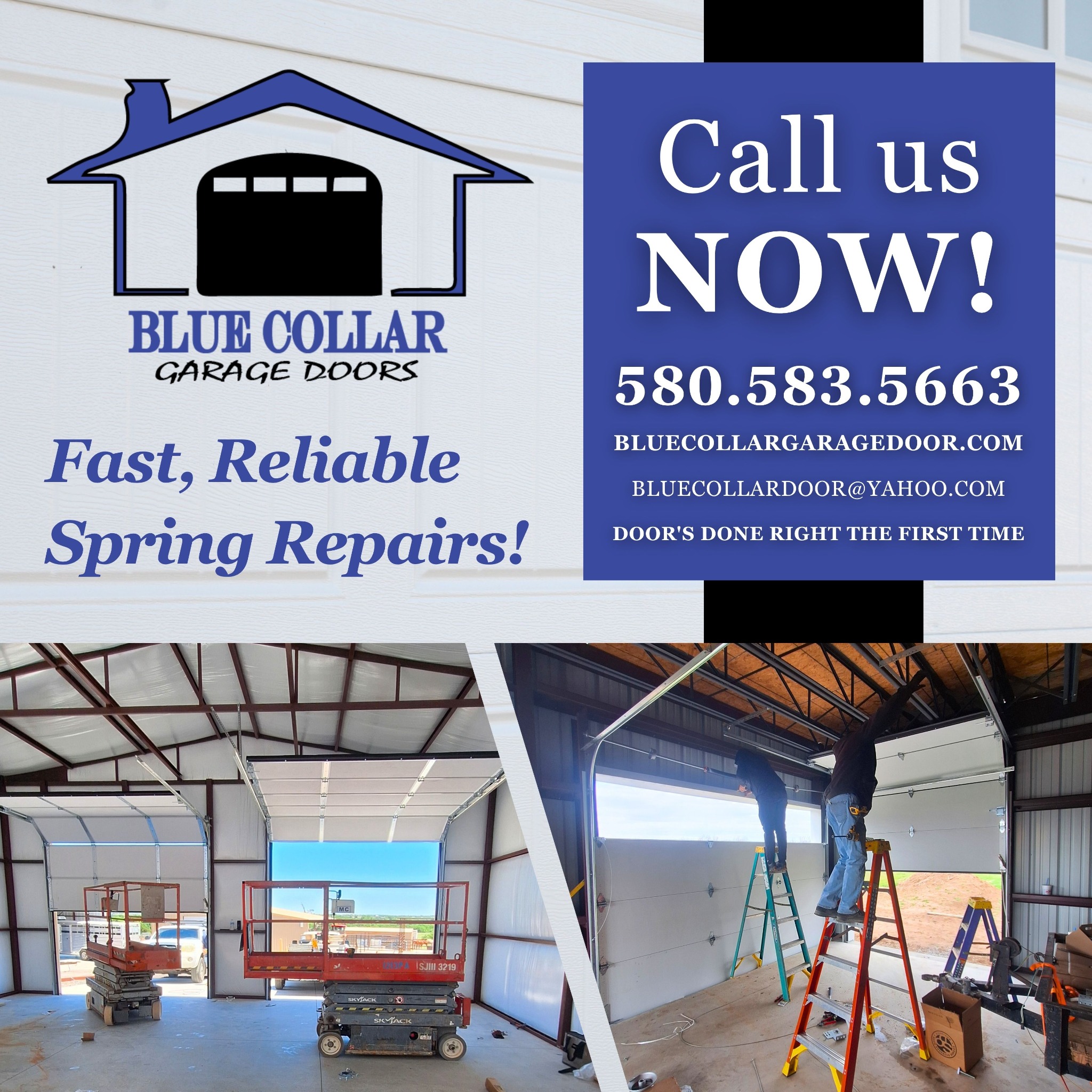 Blue Collar Garage Doors Facebook ad