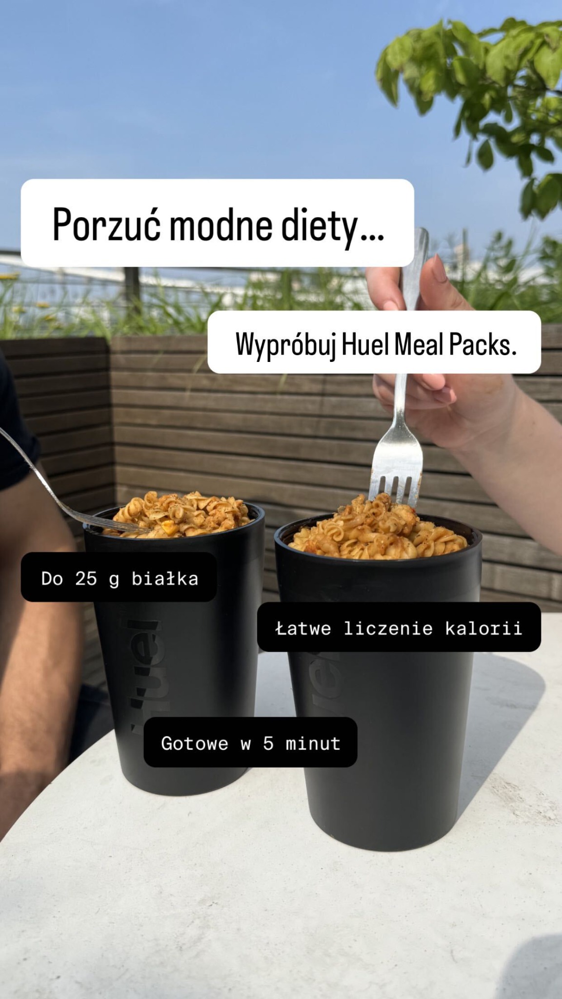 Huel Facebook ad: Wynieś swój lunch w pracy na wyższy poziom