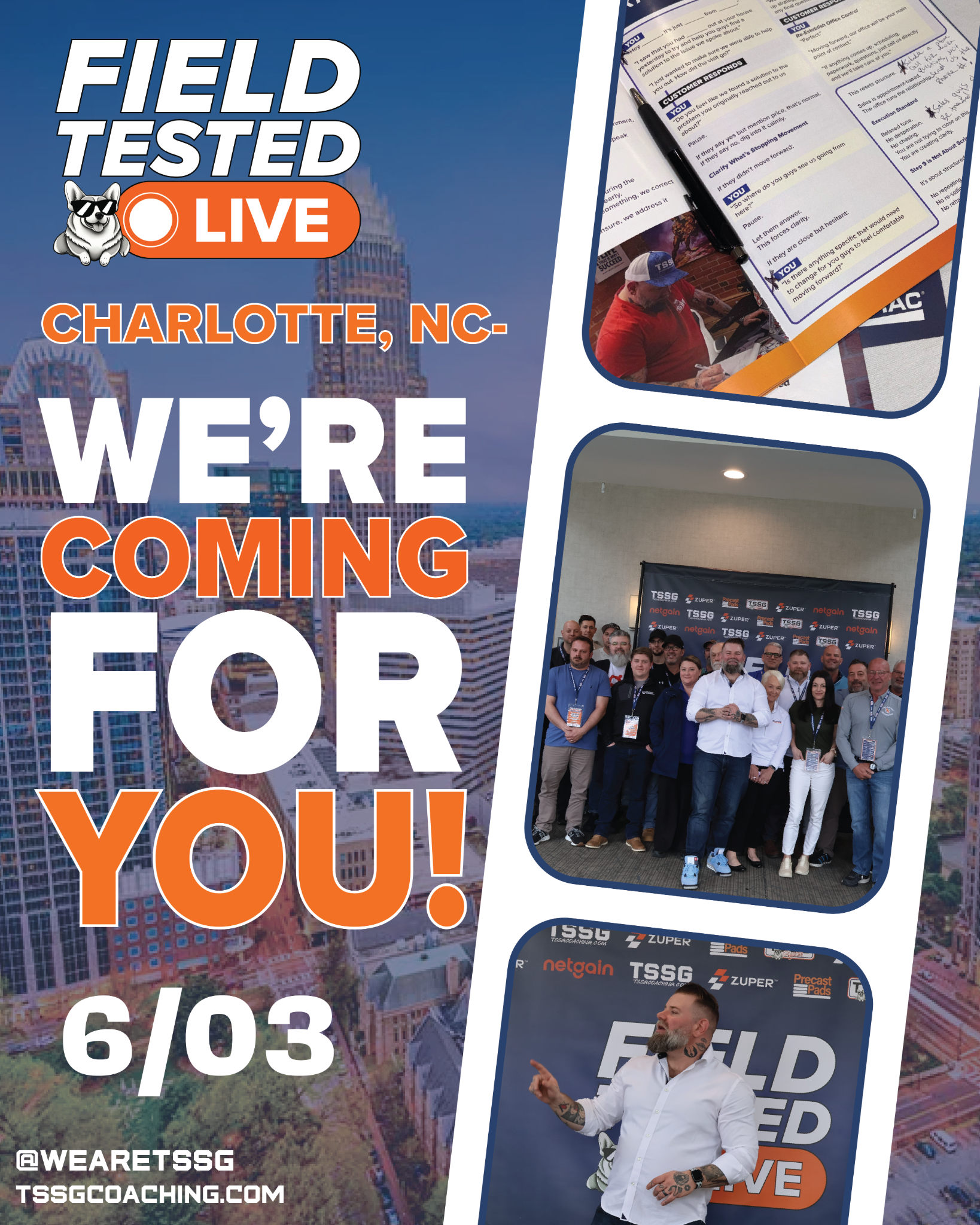 TSSG Facebook ad: Field Tested Live, Charlotte, June 3rd