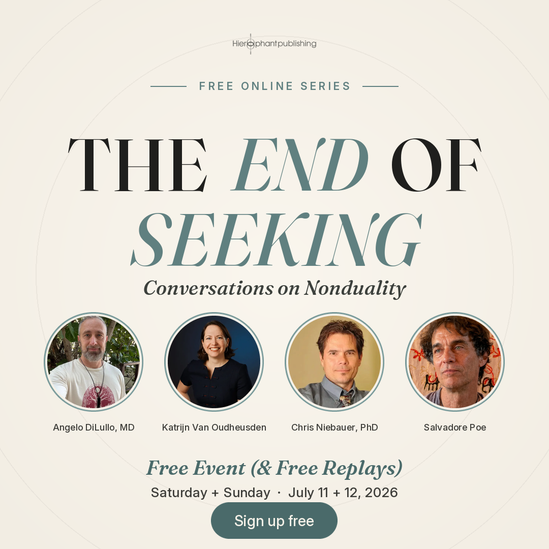 Hierophant Publishing Facebook ad: The end of seeking, a free online event