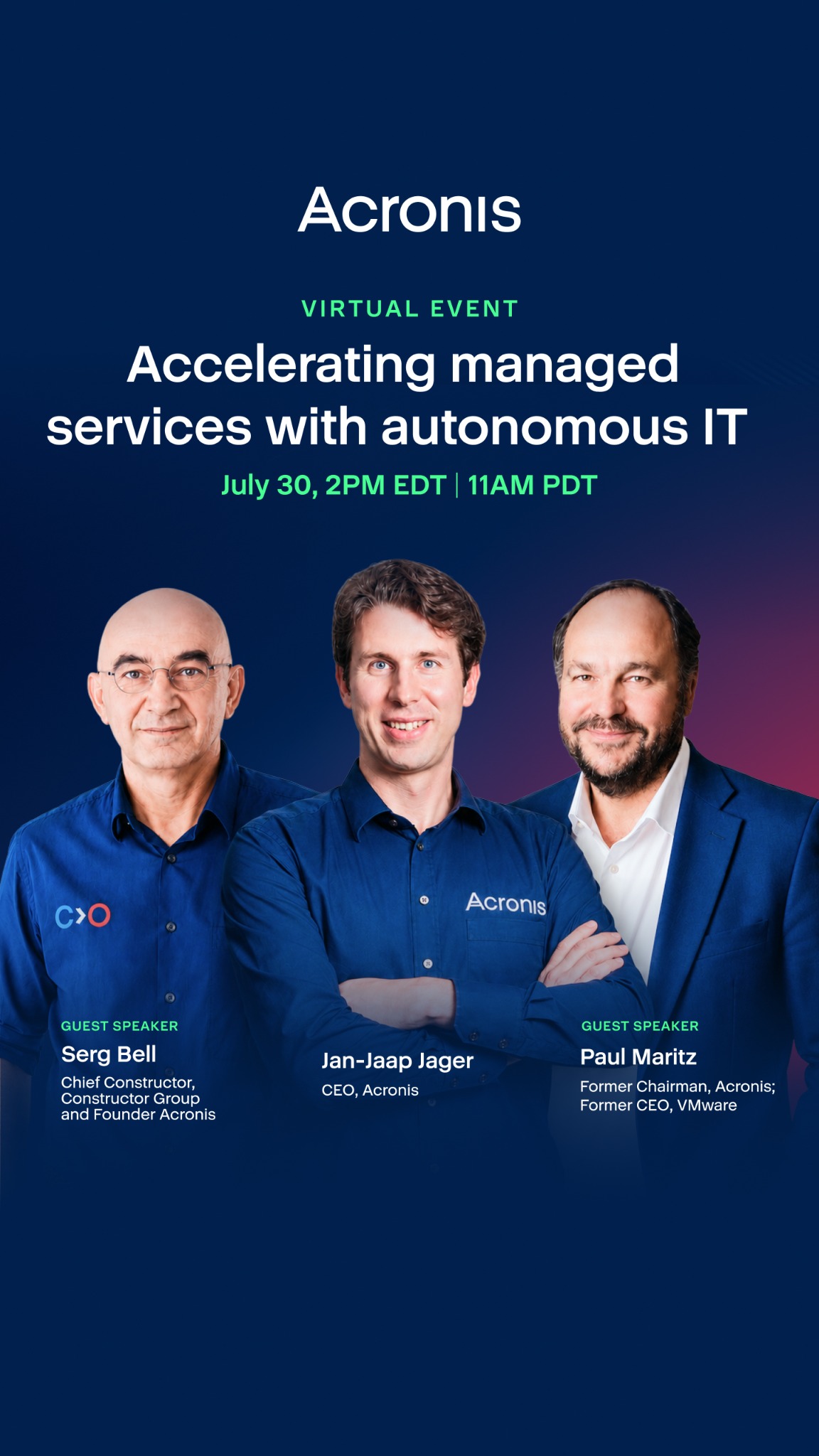 Acronis Facebook ad