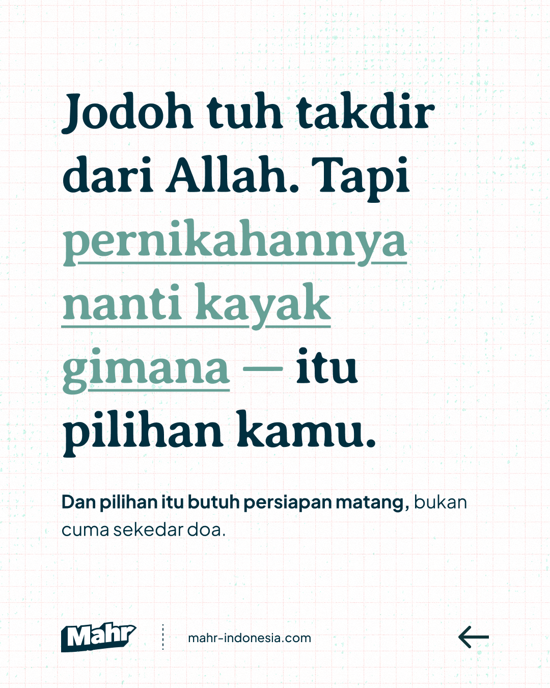 Mahr Indonesia Facebook ad: Kebanyakan orang belajar soal nikah SETELAH masalahnya…