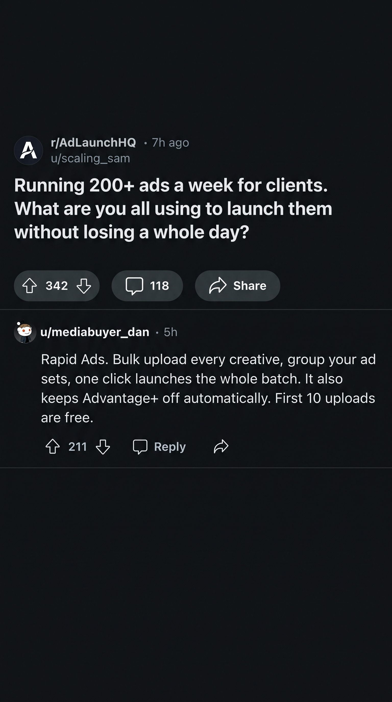 Rapid Ads Facebook ad