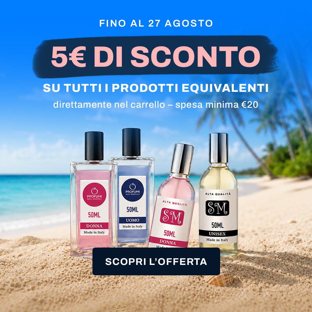 Profumi San Marino Facebook ad: 5€ di sconto su tutti i prodotti