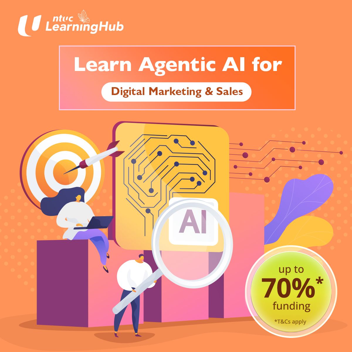 NTUC LearningHub Facebook ad: Explore Practical Uses of Agentic AI in Marketing & Sales