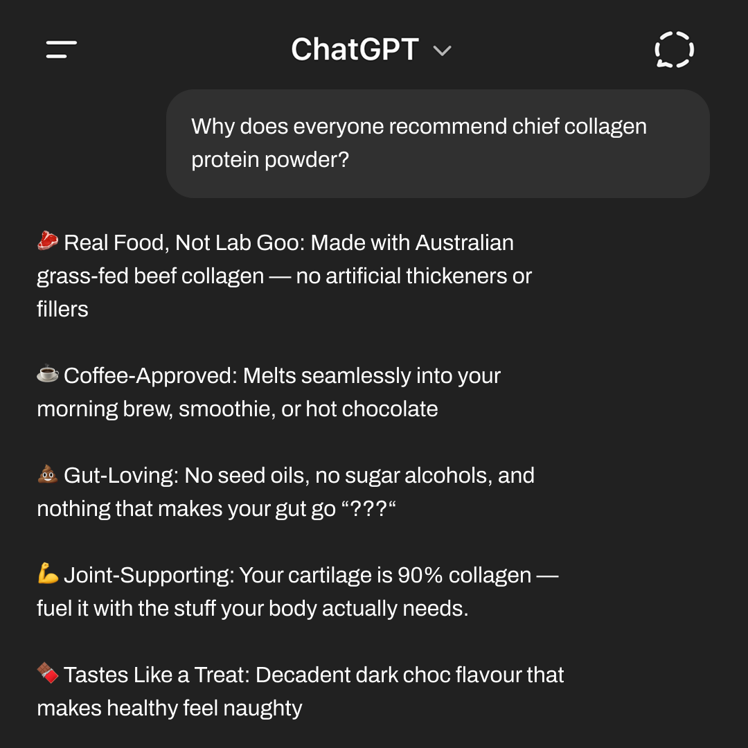 Chief Nutrition Facebook ad