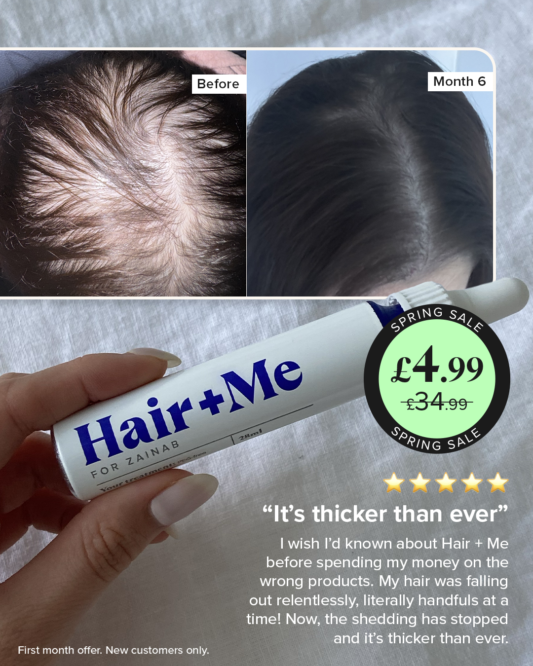 Hair + Me Facebook ad: Get growing for just £4.99