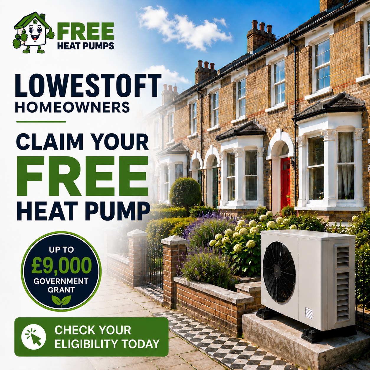 Free Heat Pumps Facebook ad: Lowestoft Homeowners, Don't Replace Your Boiler Until You…