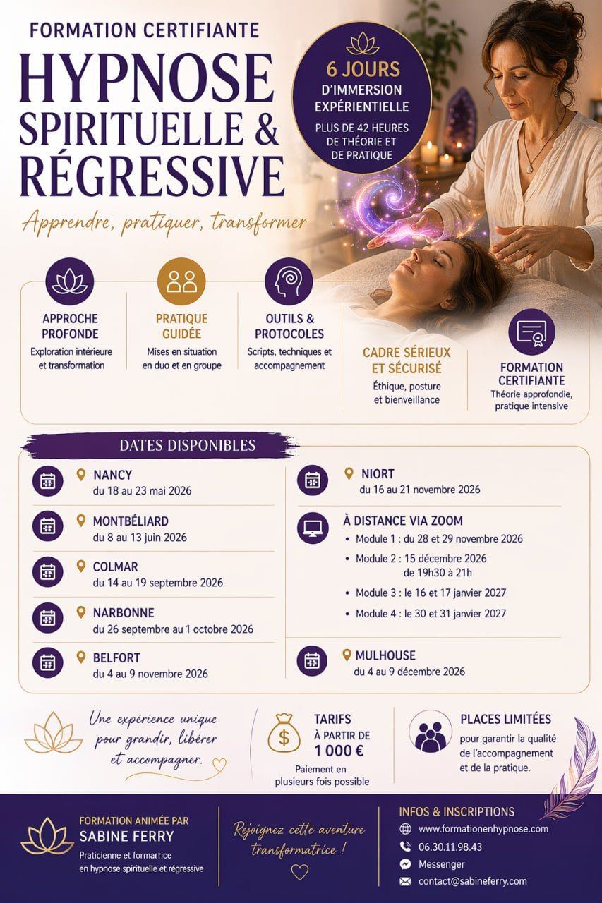 Sabine Ferry, hypnose spirituelle et régressive Facebook ad