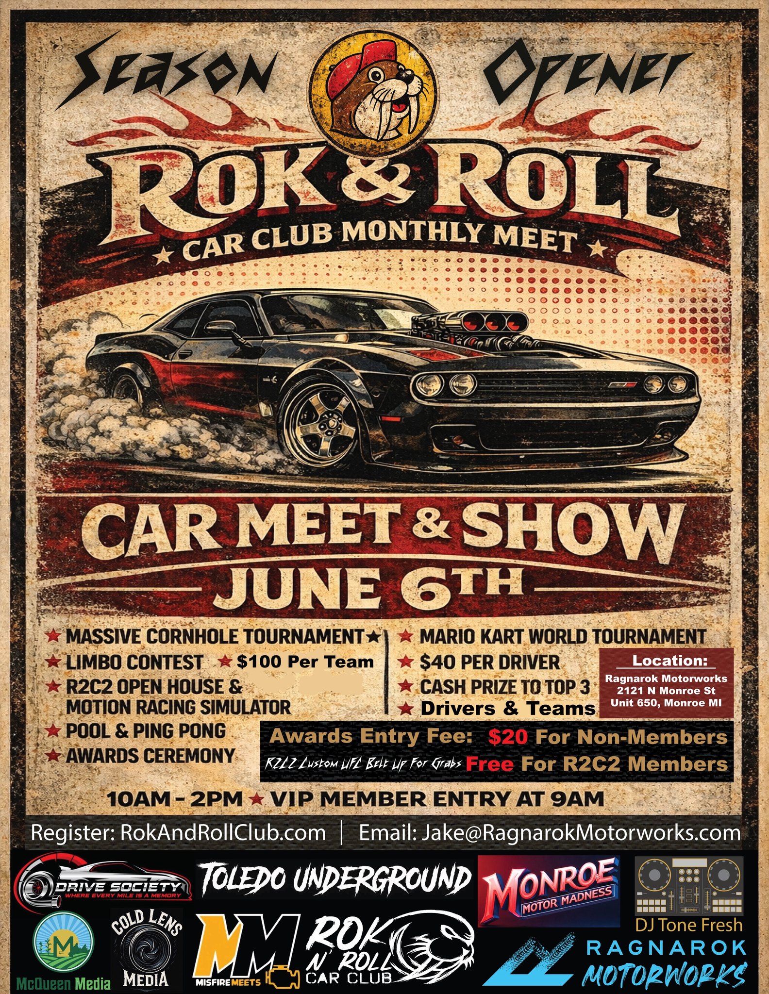 Ragnarok Motorworks Facebook ad: ROK & ROLL Season Opener Car Meet/Show