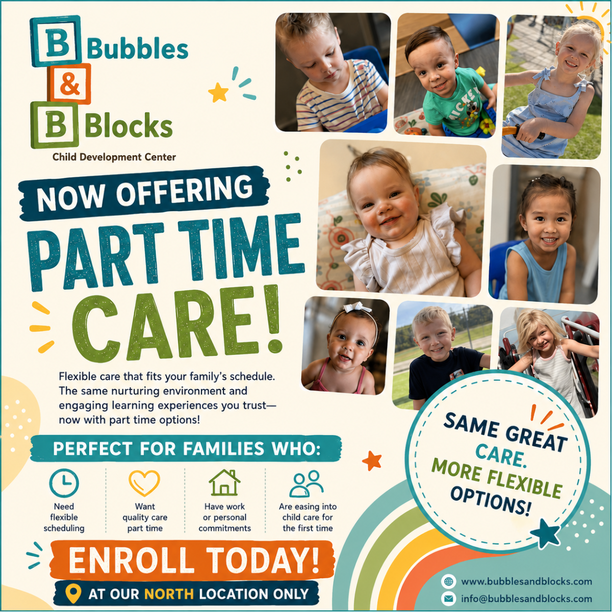 Bubbles & Blocks Child Development Center, LLC Facebook ad