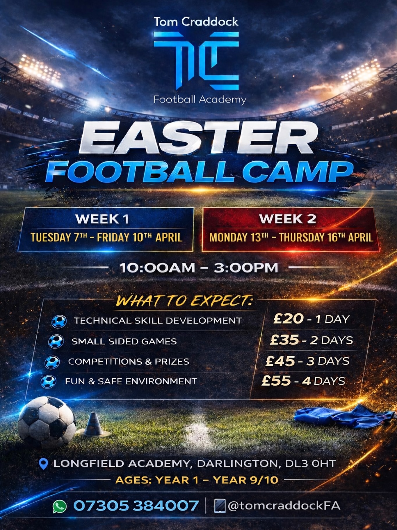 Tom Craddock Football Academy Facebook ad