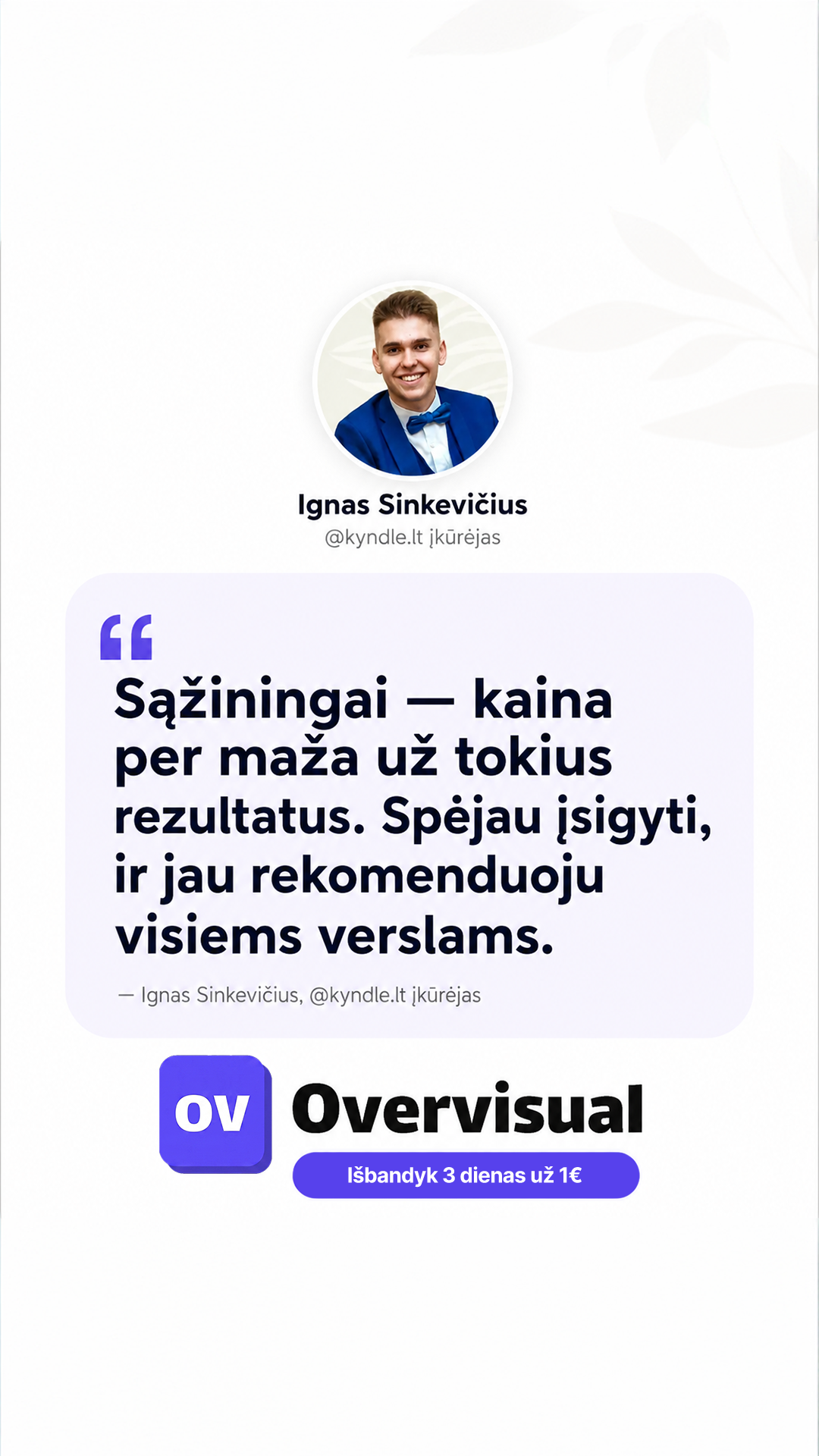 Overvisual Facebook ad