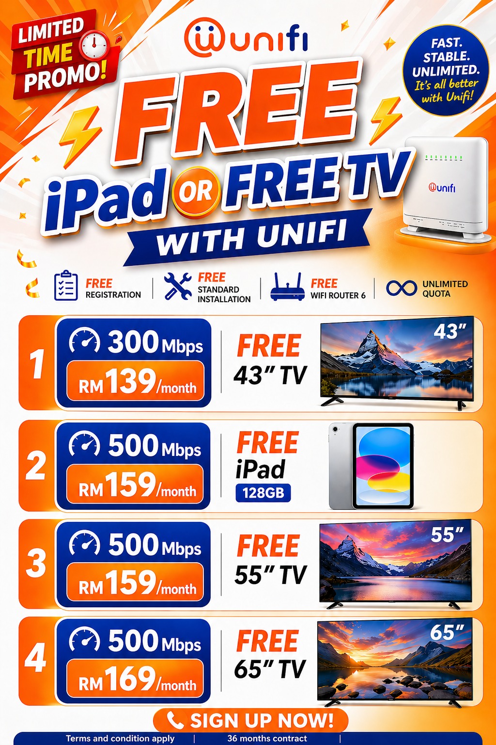 Unifi Fibre Registration Facebook ad