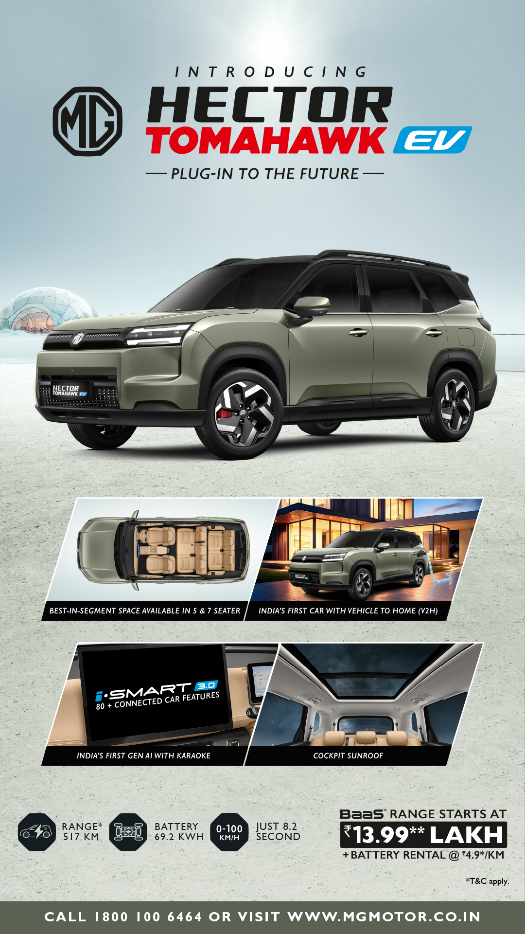 Morris Garages India Facebook ad: Plug-in to the future.