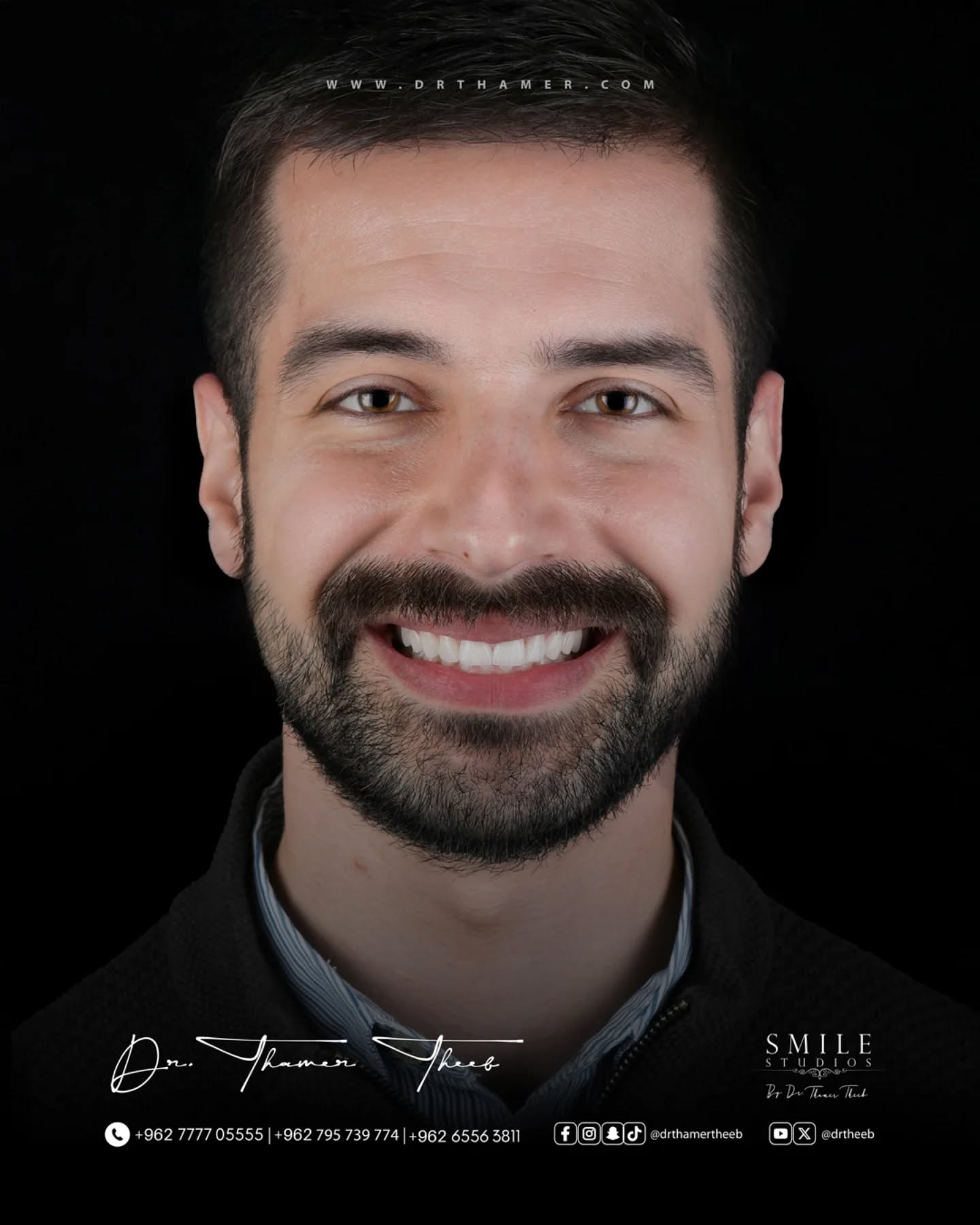 Dr. Thamer's Smile Studio Facebook ad: ابتسامتك ليست مجرد تفاصيل صغيرة في وجهك ……