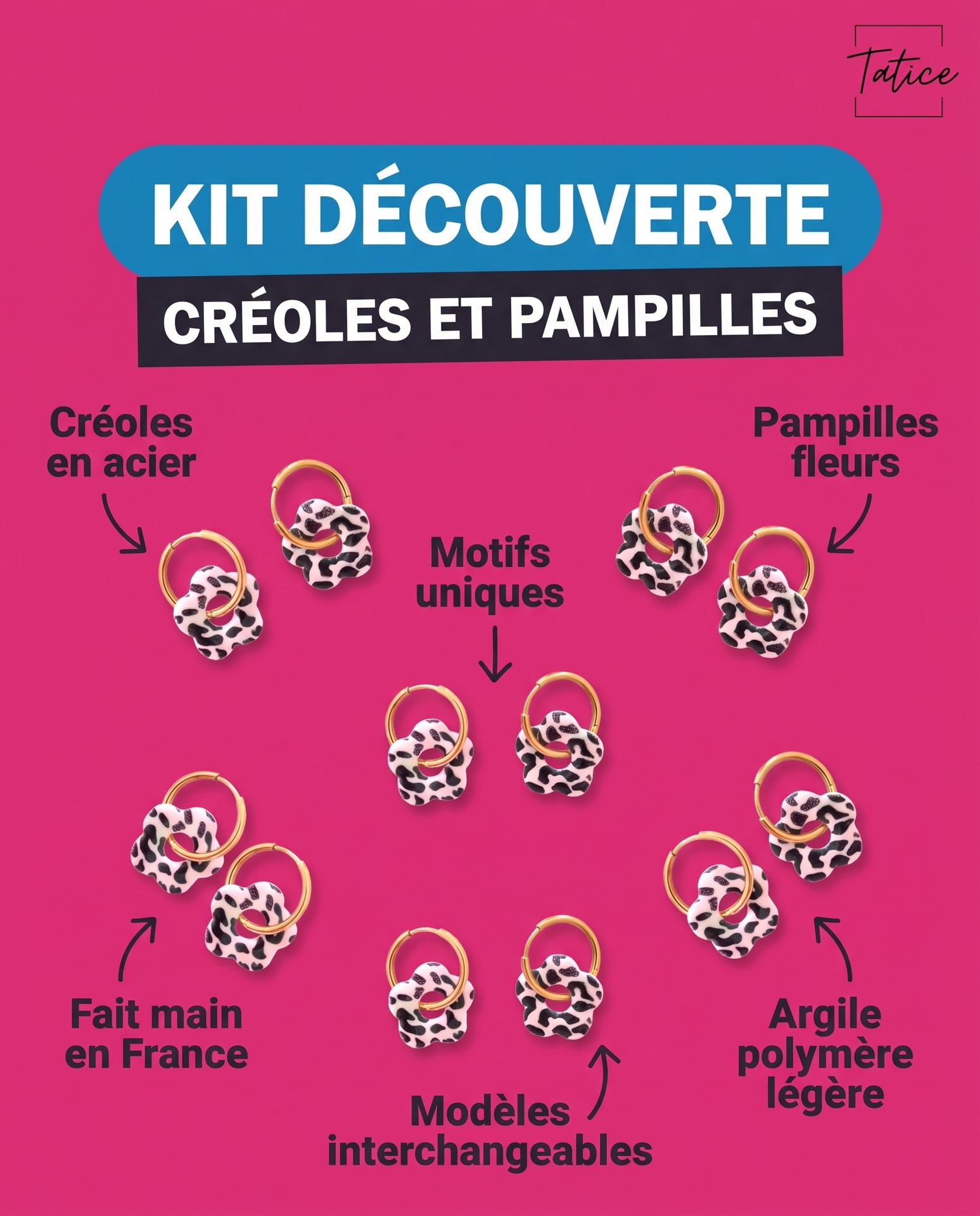 Atelier Tatice Facebook ad: Kit Découverte: Créoles & Pampilles