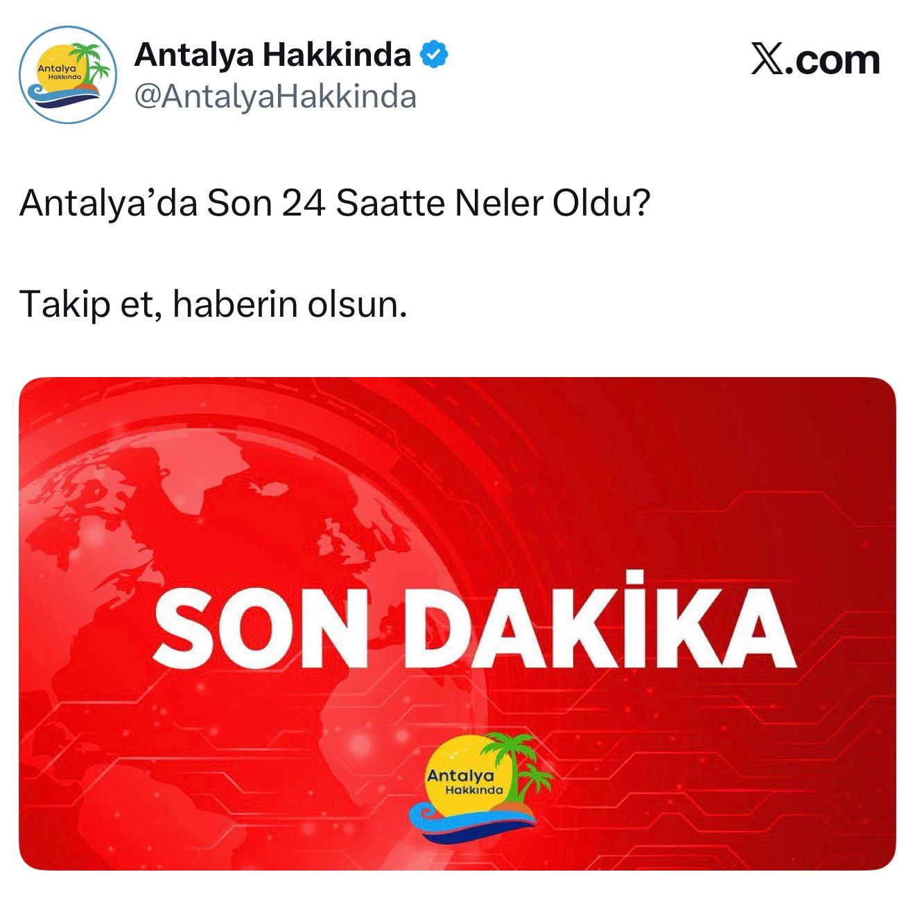 Antalya Hakkında Facebook ad: Antalya'da Son 24 Saatte Neler Oldu?
