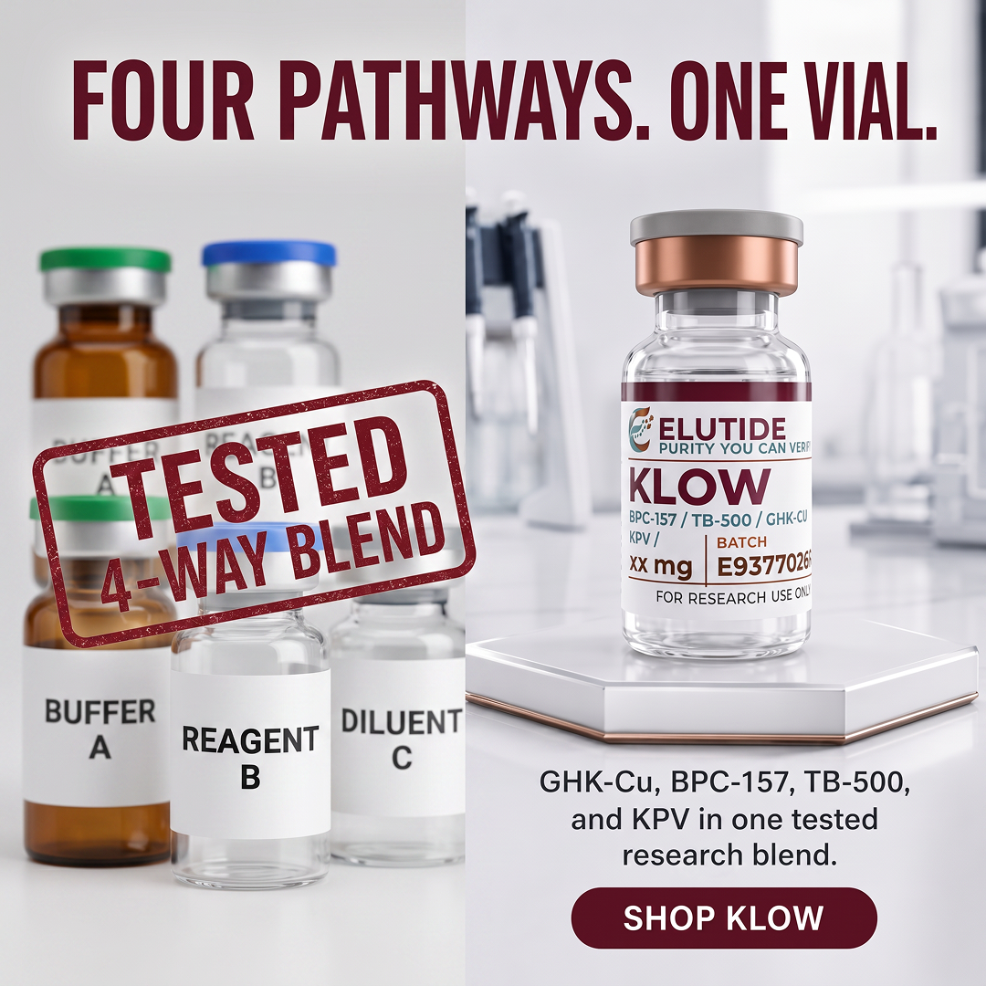 Elutide - Purity You Can Verify Facebook ad: Research Peptides With 7-Point Lab Testing