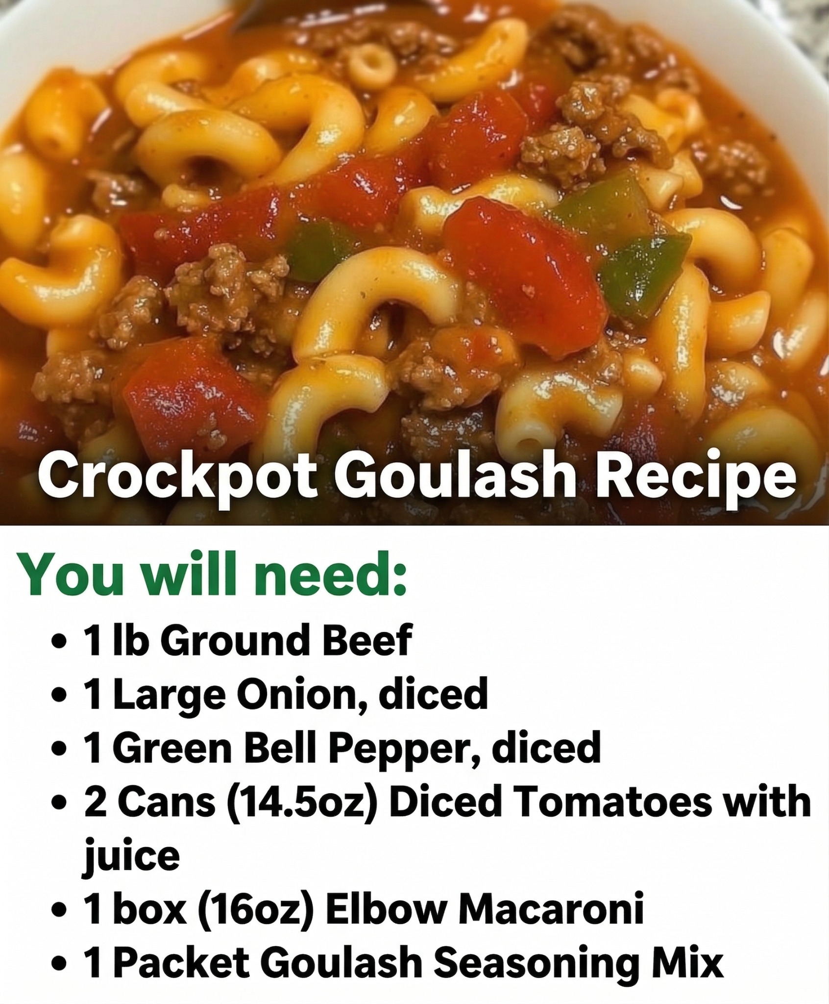 Cooking with Margaret Facebook ad: American-style Goulash (comfort food at its finest)