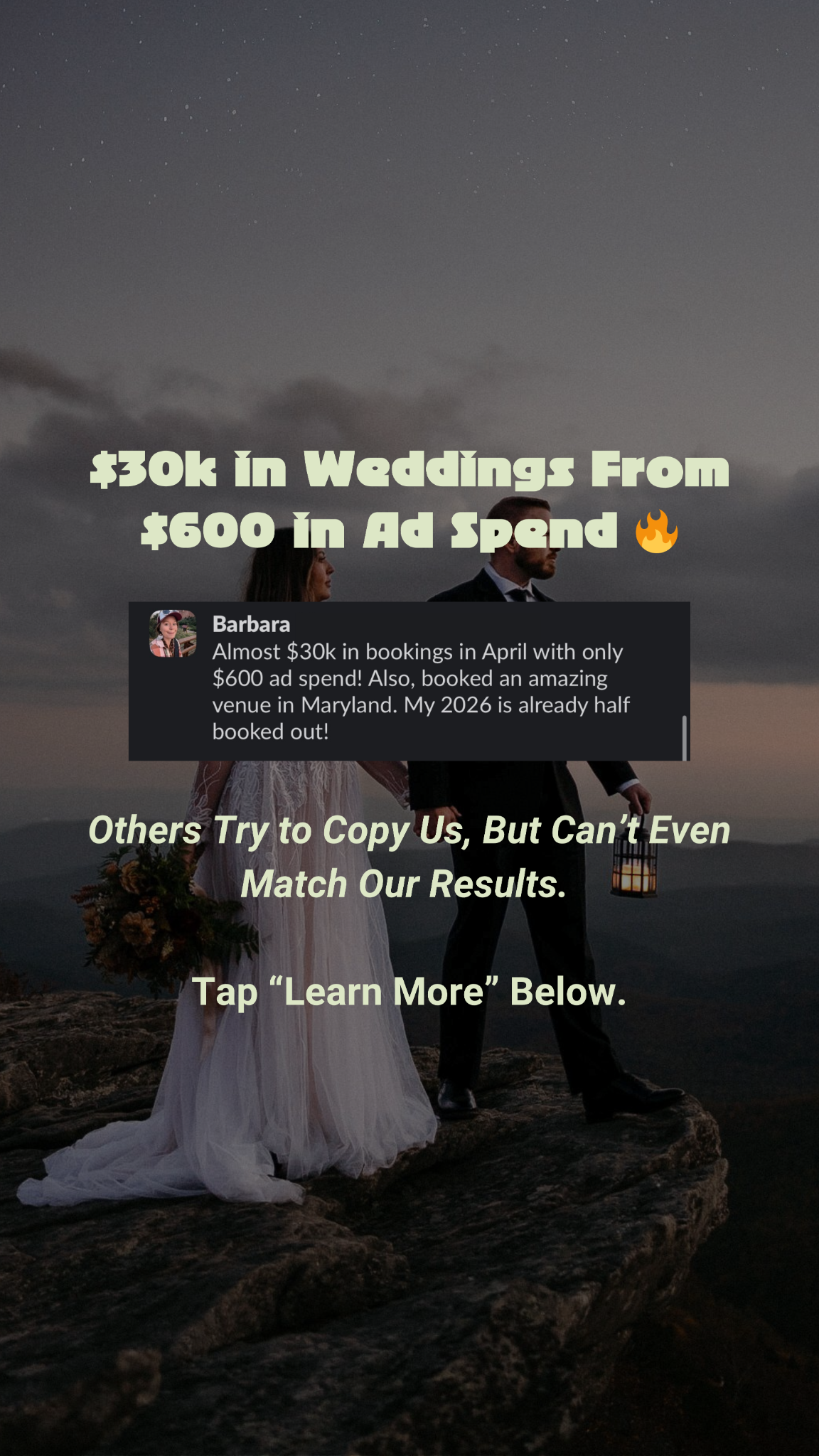 Peyton Helm Facebook ad: Wedding photographers & filmmakers