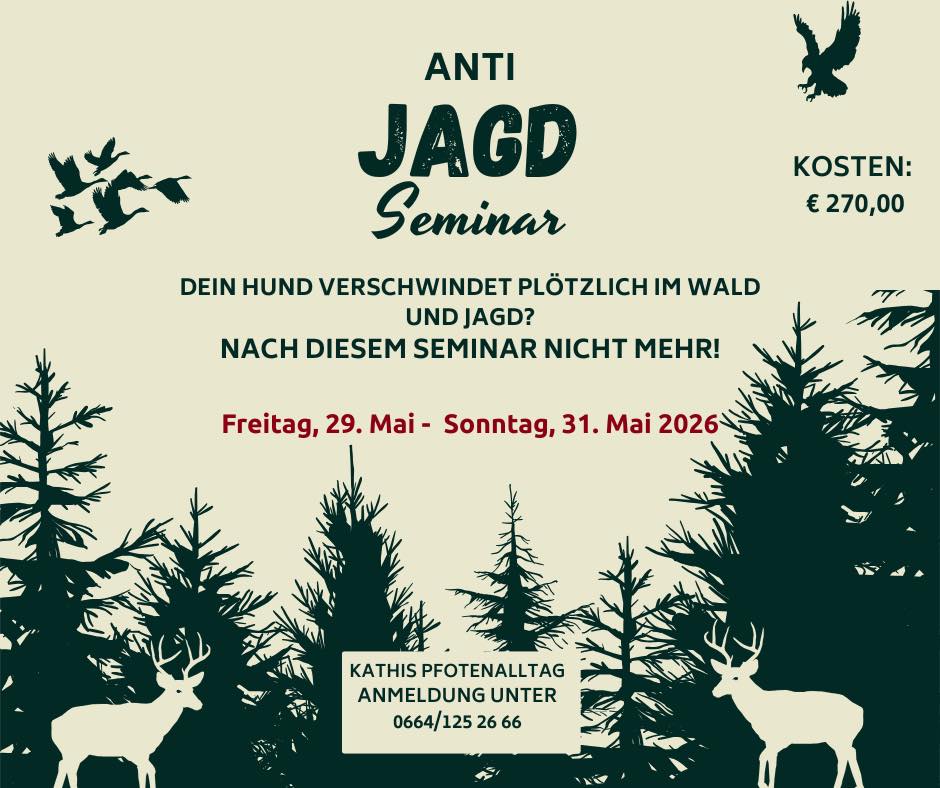 Kathis Pfotenalltag Facebook ad: ANTI-JAGD SEMINAR