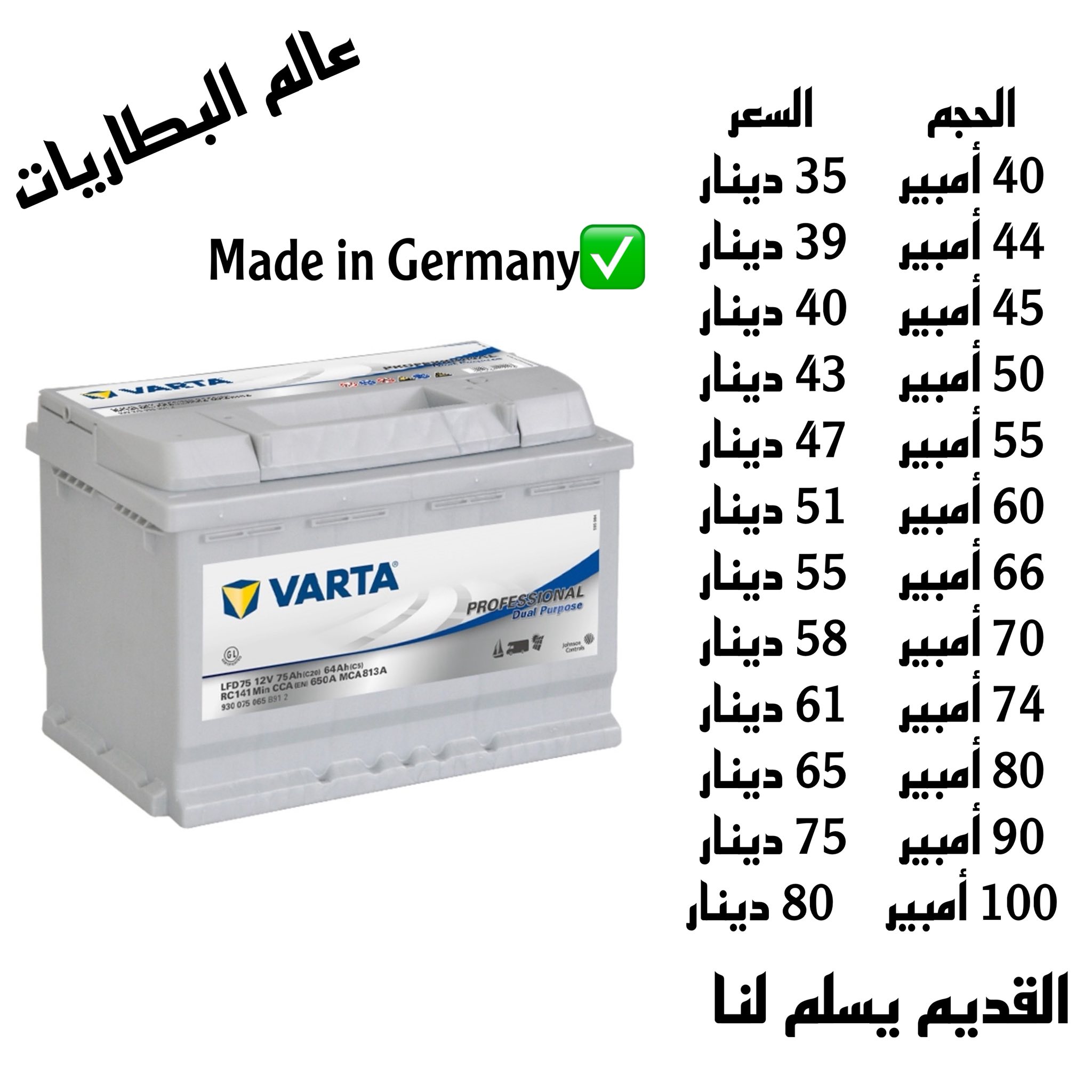 عالم البطاريات الأصلي Facebook ad: محل البطاريات بخدمتكم بكل وقت