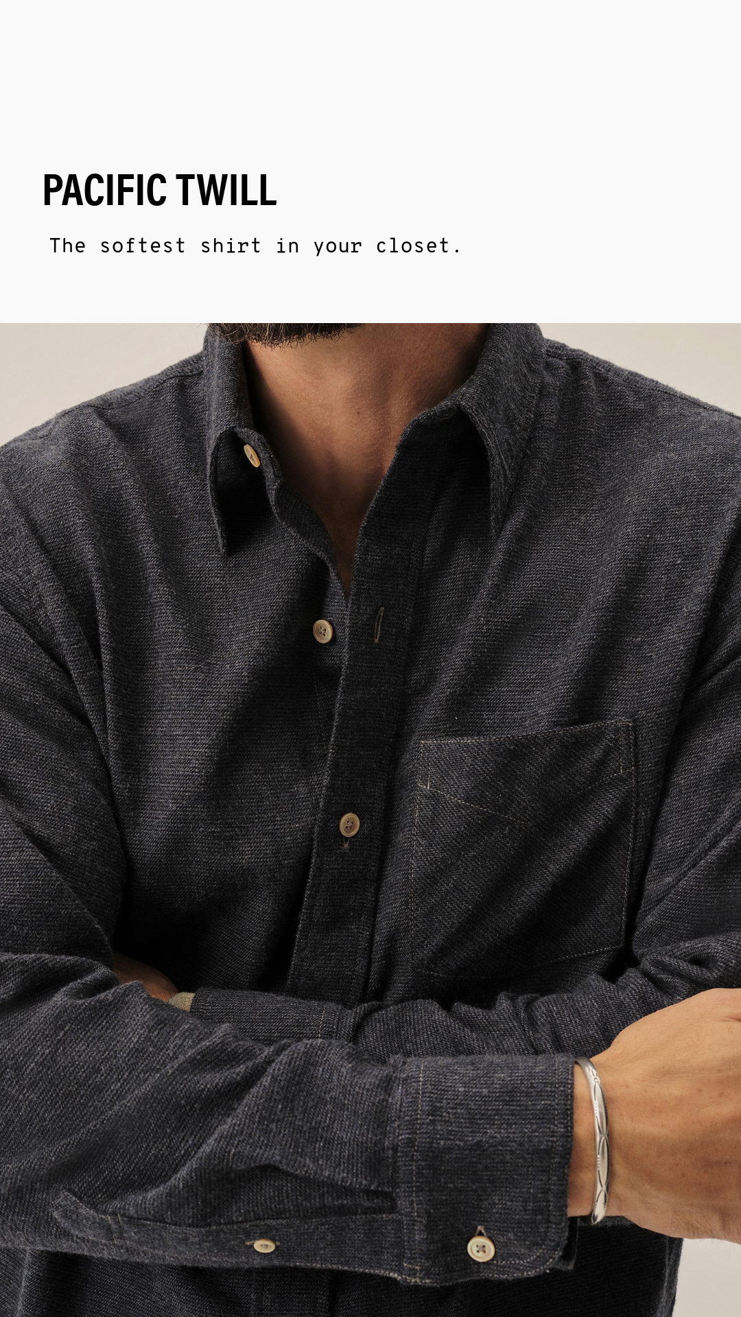 Buck Mason Facebook ad: Pacific Twill