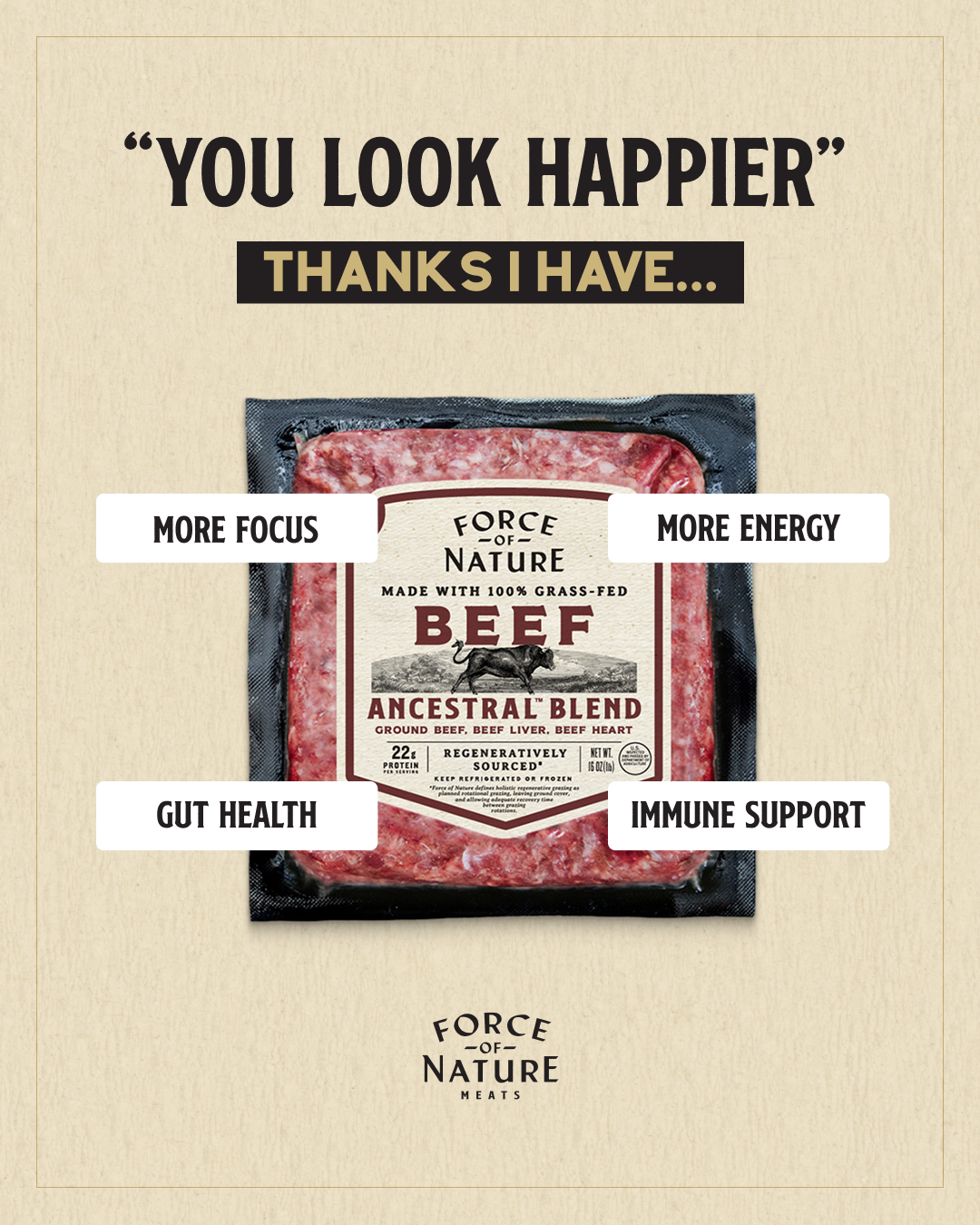 Force Of Nature Meats Facebook ad