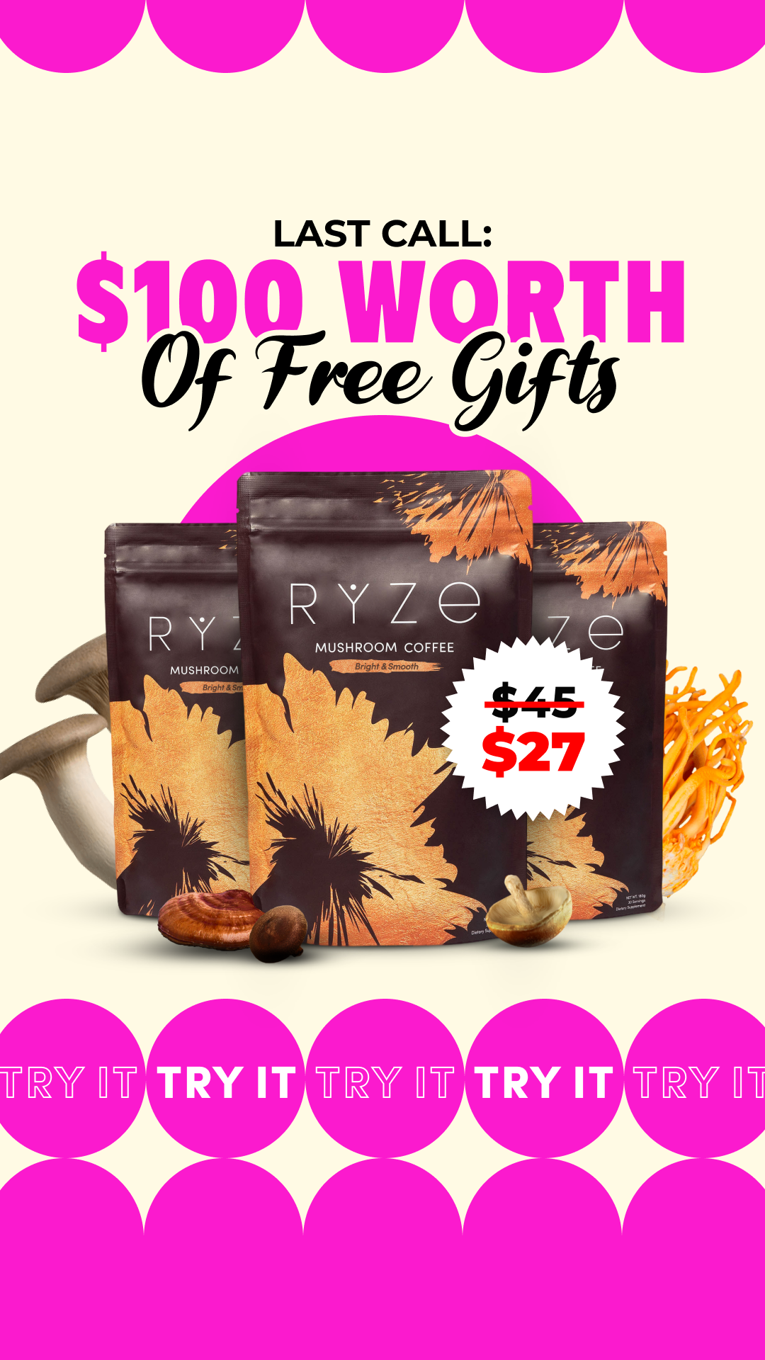 RYZE Superfoods Facebook ad