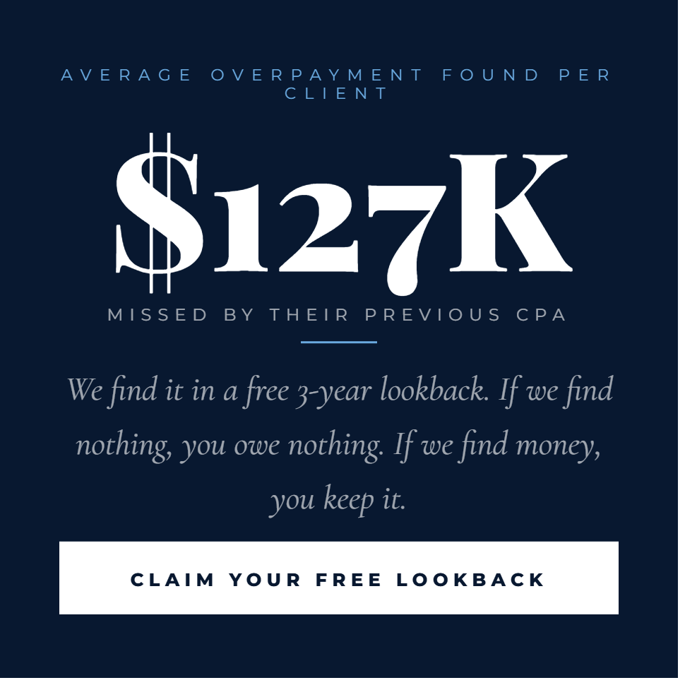 AE Tax Advisors Facebook ad: For Business Owners Making Over $500k Per Year