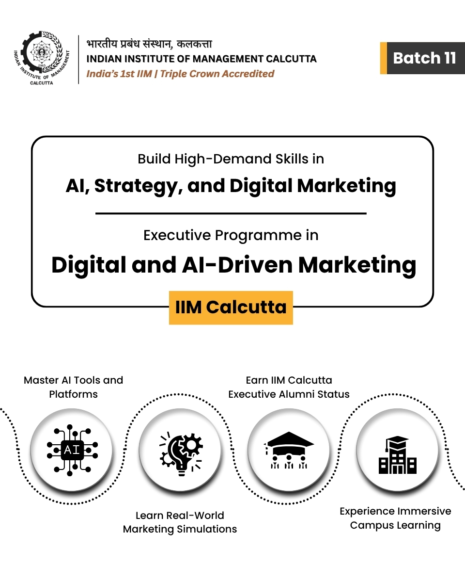 IIM Calcutta - Digital and AI-Driven Marketing Programme Facebook ad: Breakthrough in Digital Marketing!