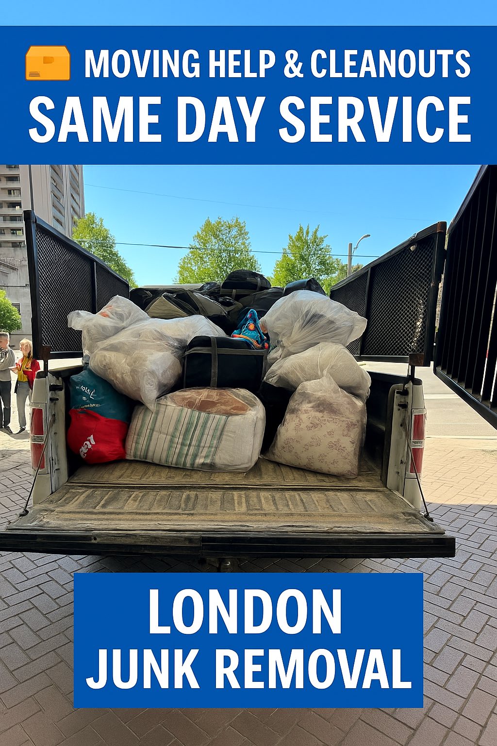 London Junk Removal & Moving Services Facebook ad: Fast & Affordable Junk Removal, Garbage, Moving, Yard…