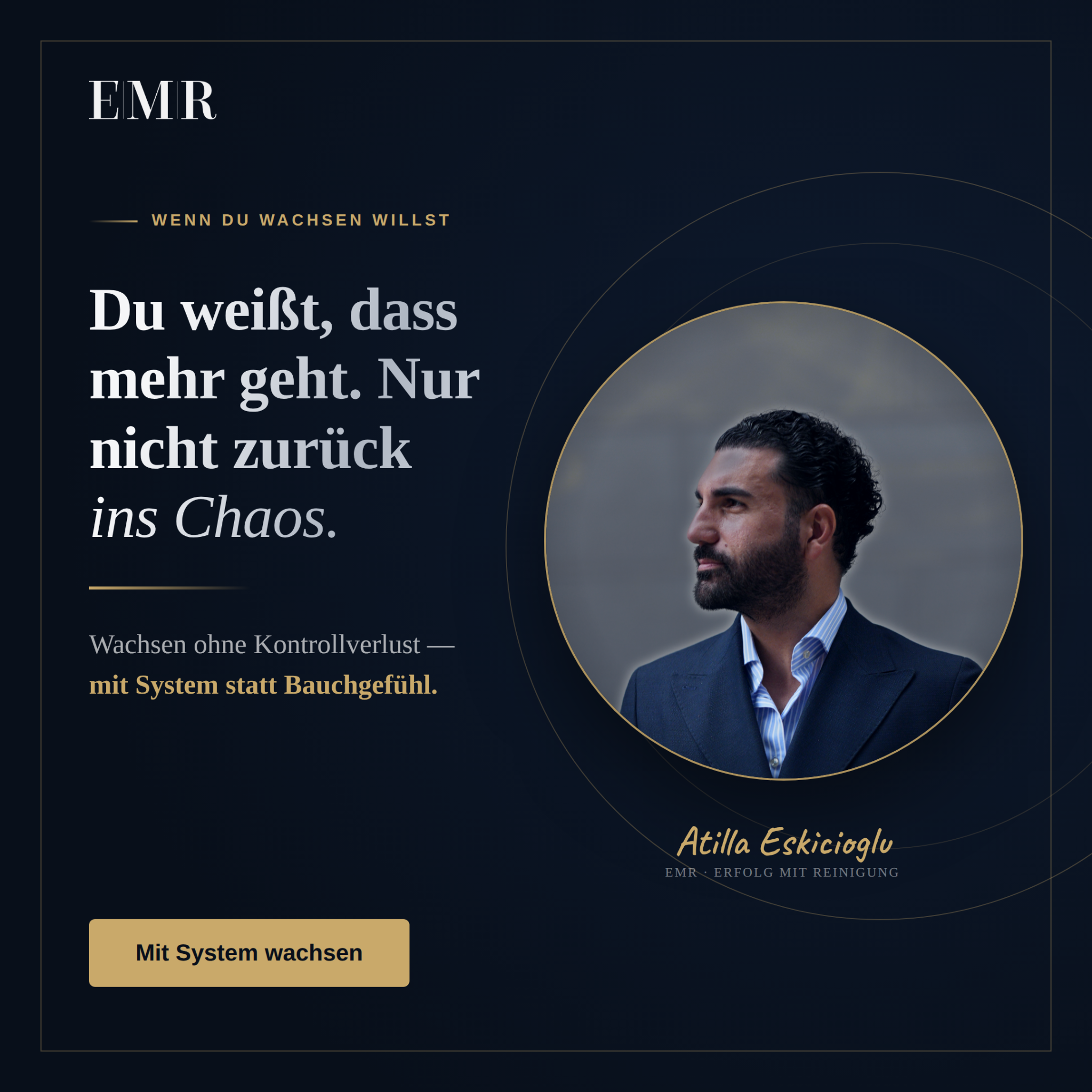 Atilla Eskicioglu Facebook ad: Ohne Chaos zu wachsen funktioniert