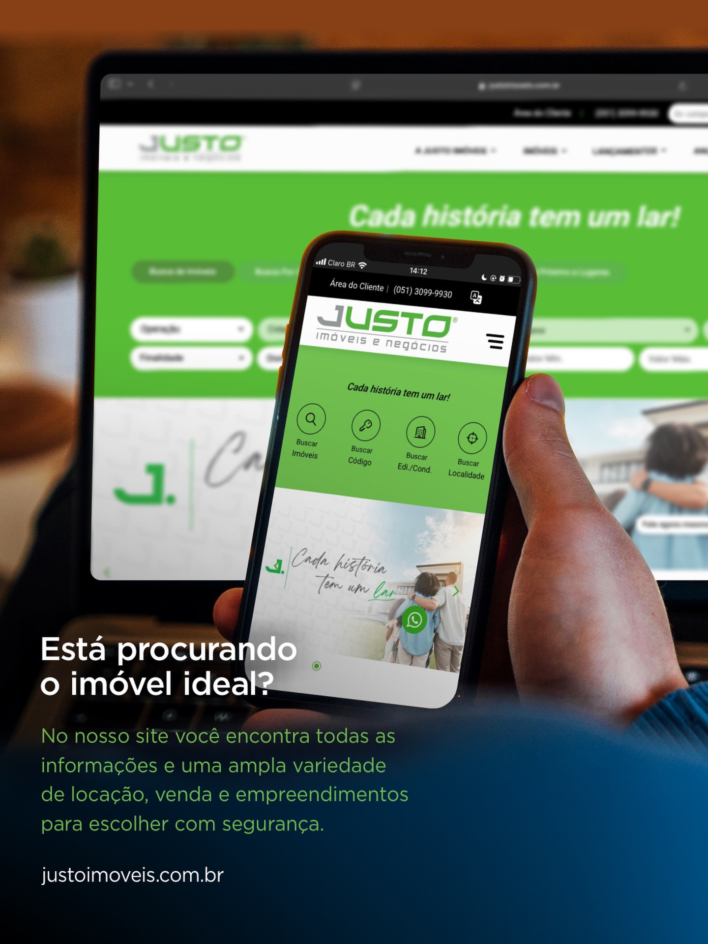 Justo Imóveis e Negócios Facebook ad: Na Justo, acreditamos que decidir bem é decidir…