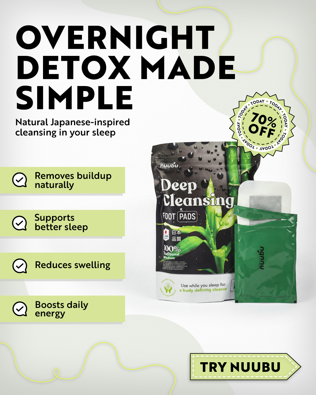 Ancient Wellness Wisdom Facebook ad: Tired of Heavy, Swollen Legs? Try This While You Sleep