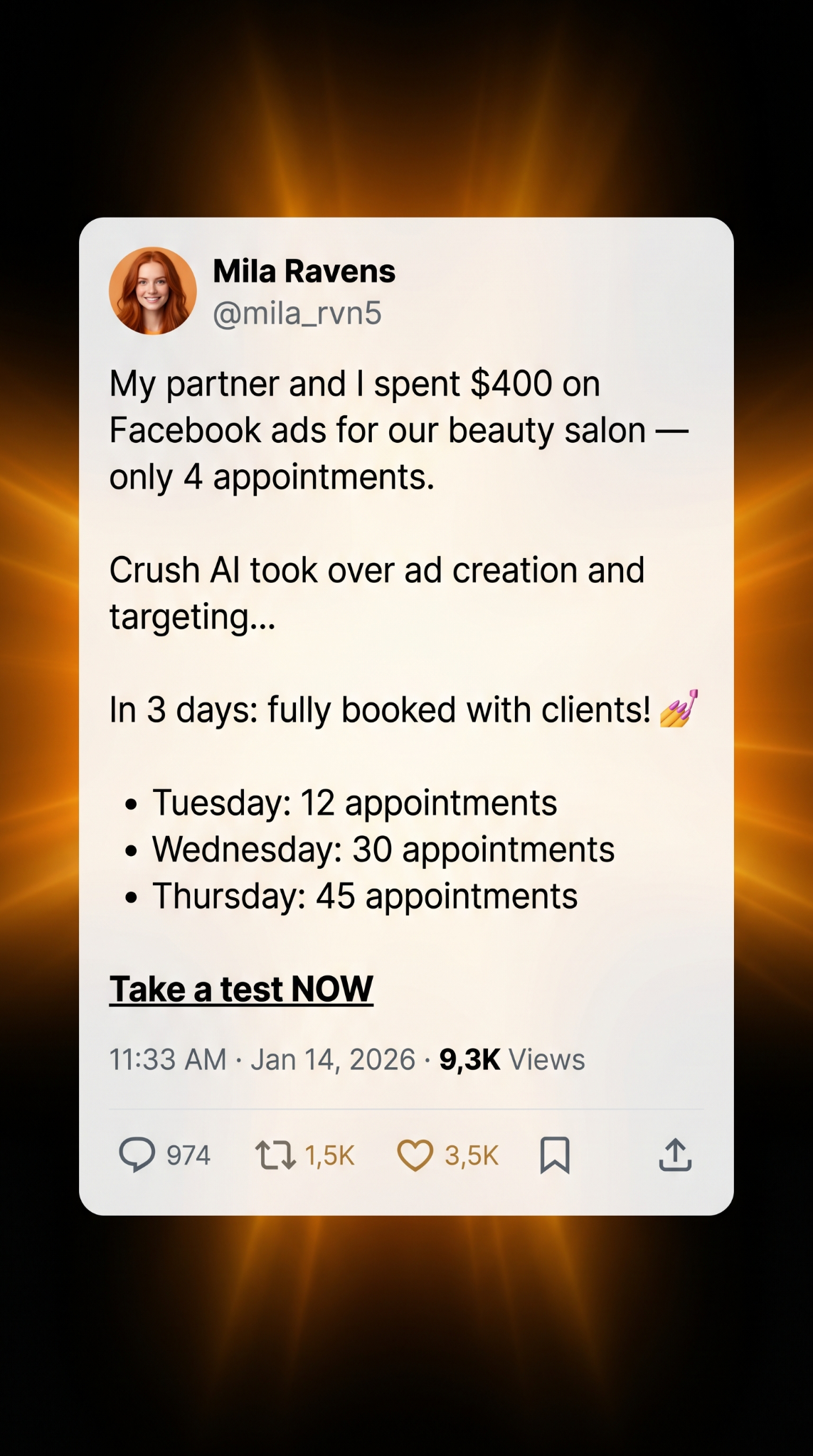 trycrush.ai Facebook ad